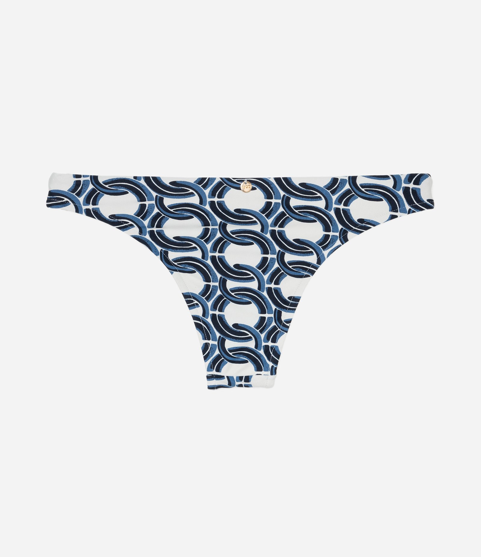 Biquíni Calcinha Básico em Microfibra com Estampa Corrente Azul 7