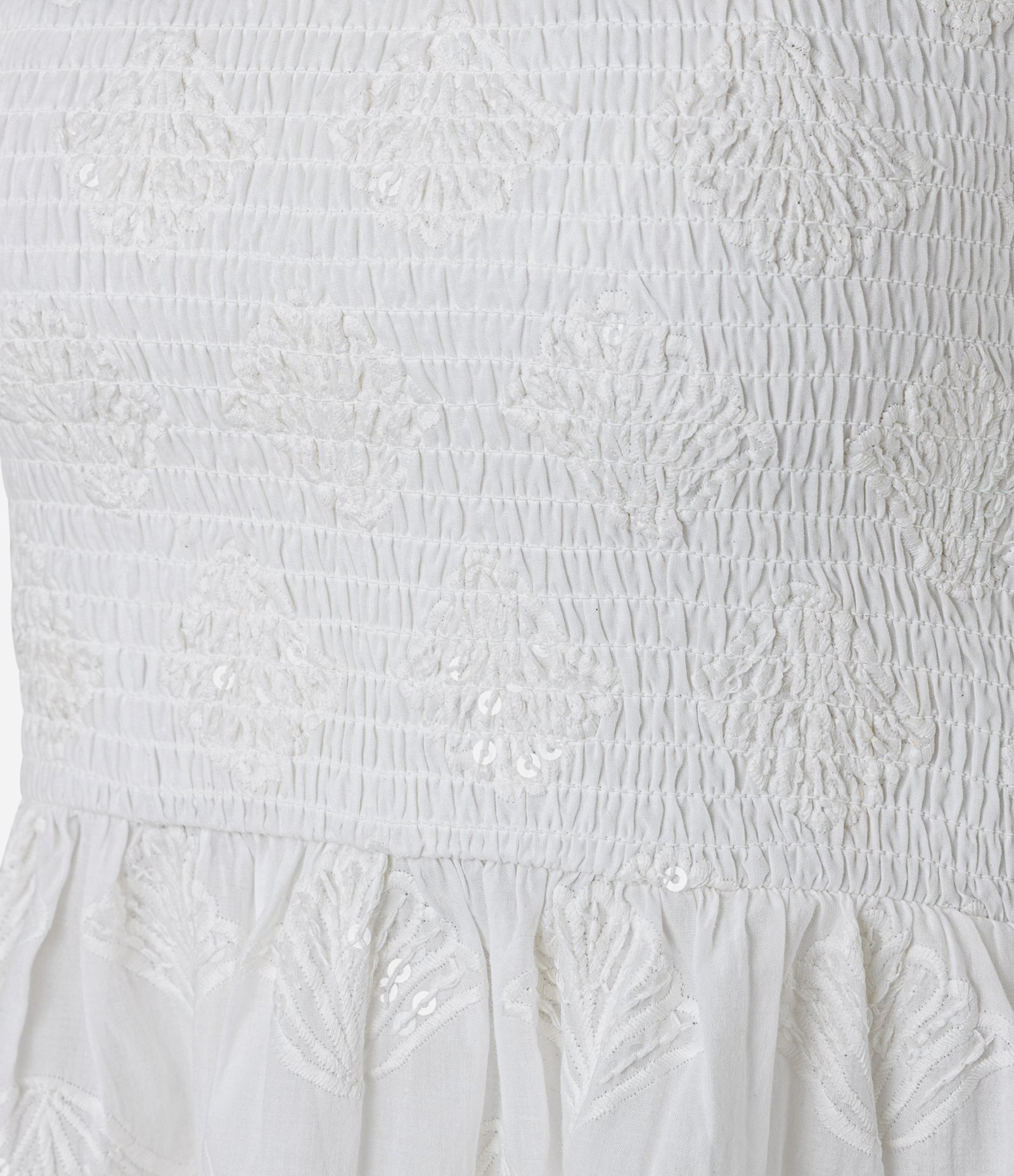 Blusa em Cambraia com Lastex e Bordado na Barra Assimétrica Off White 9