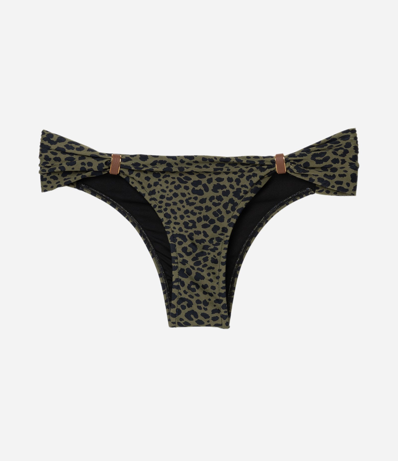 Biquíni Calcinha Animal Print com Laterais Drapeadas e Aviamento Verde 5
