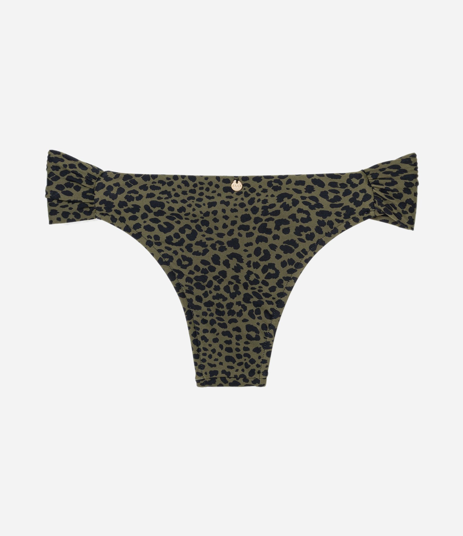 Biquíni Calcinha Animal Print com Laterais Drapeadas e Aviamento Verde 6