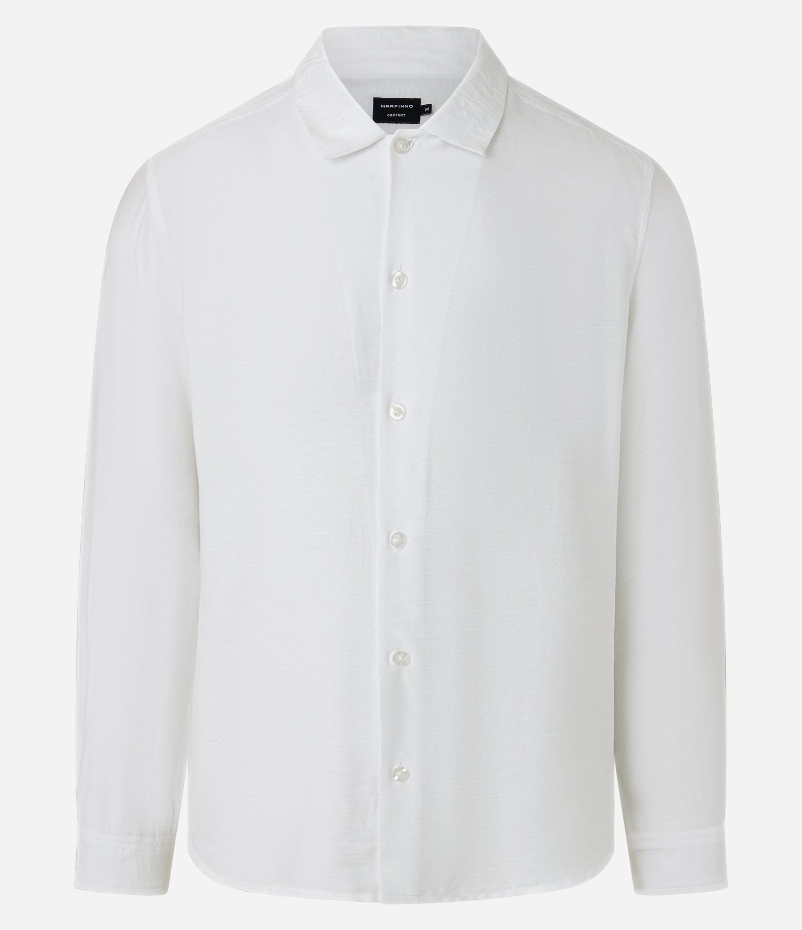 Camisa Comfort em Viscose com Textura Branco 1