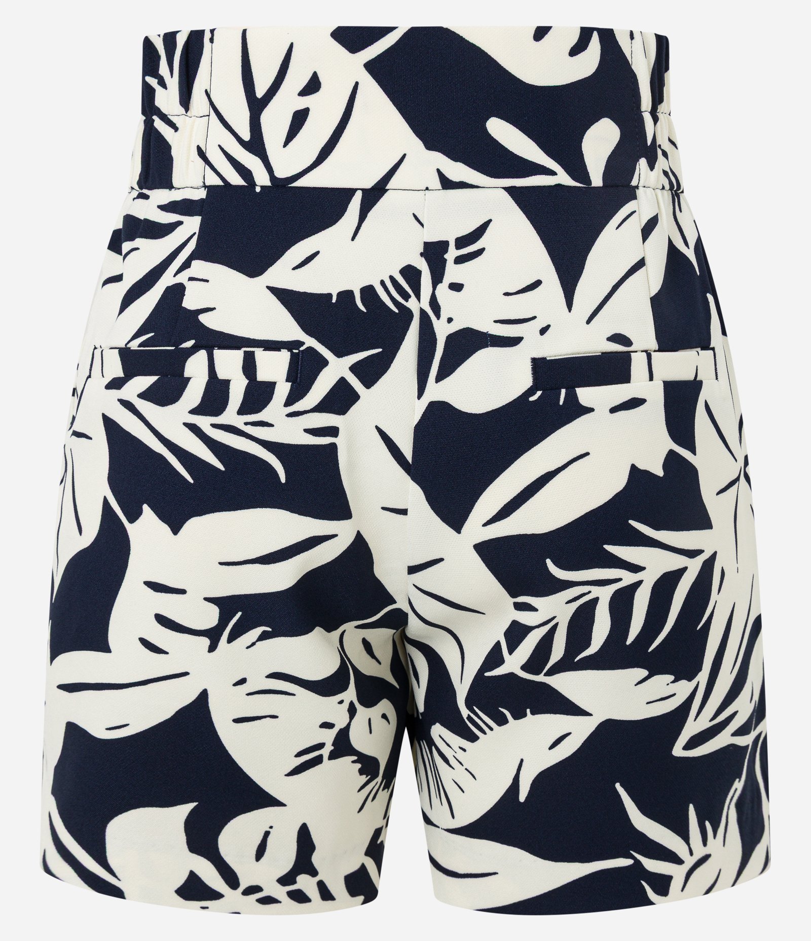 Short Alfaiatado com Cintura Alta e Estampa Tropical Azul Marinho 6