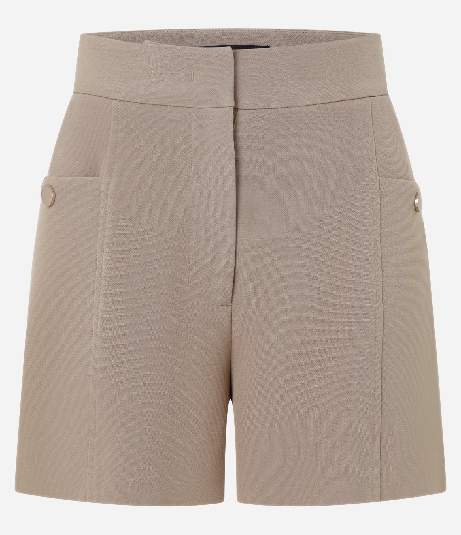 Short Alfaitado Cintura Alta com Bolsos Laterais Bege 5