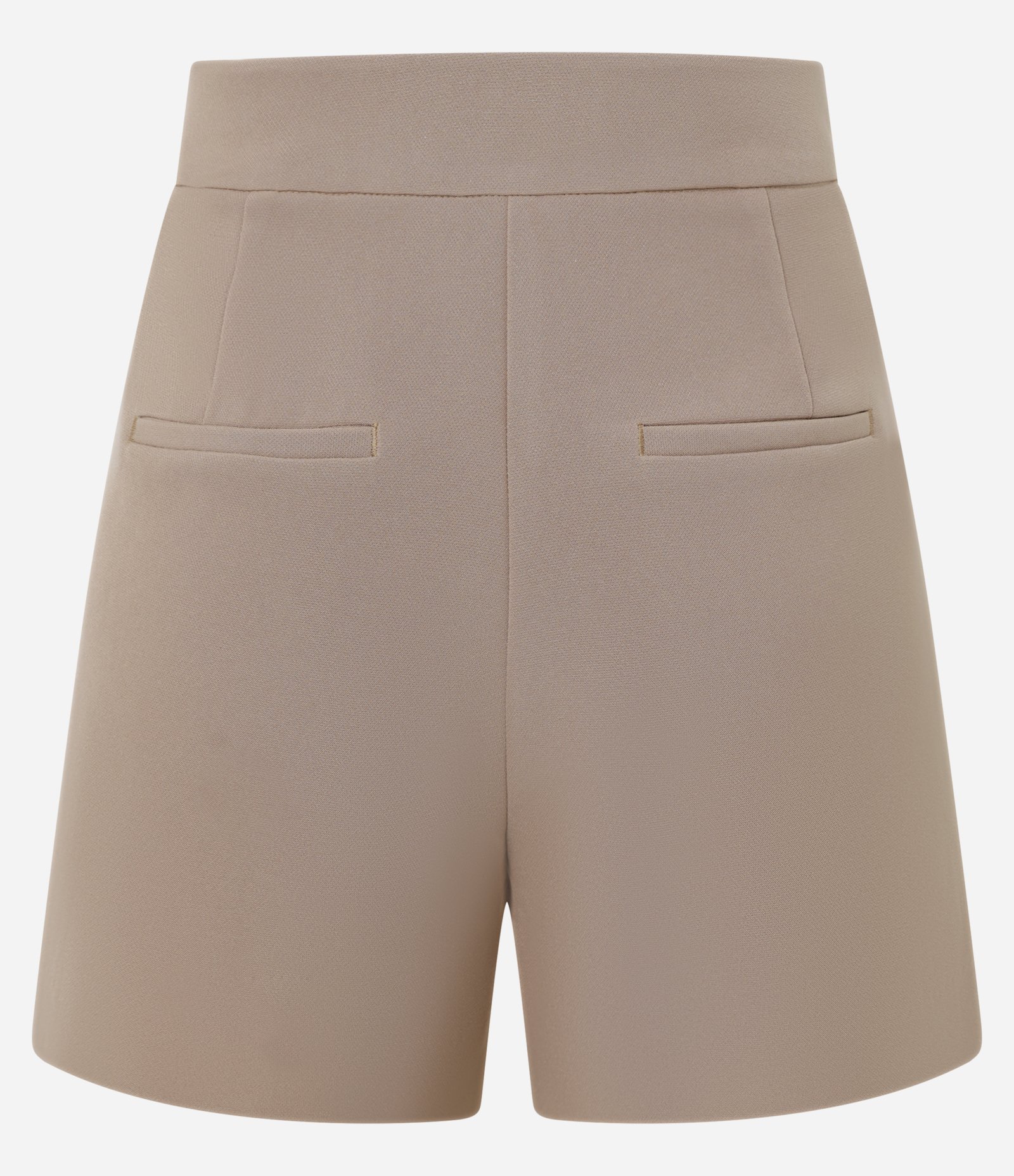 Short Alfaitado Cintura Alta com Bolsos Laterais Bege 6