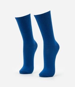 Meia Cano Longo em Algodão Canelado