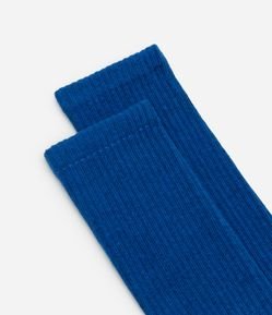 Meia Cano Longo em Algodão Canelado