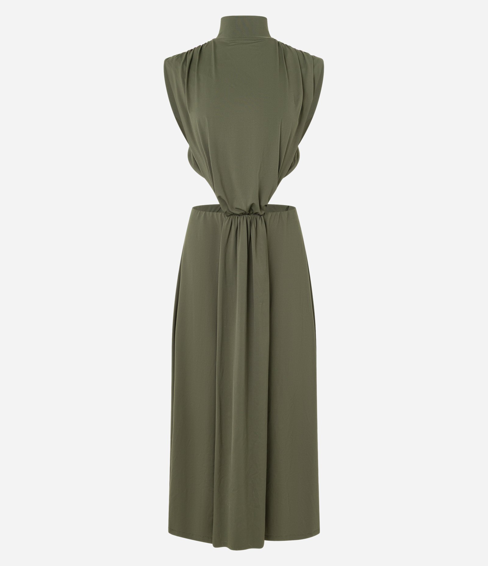 Vestido Longo em Helanca Cut Out com Costas Abertas Verde 4