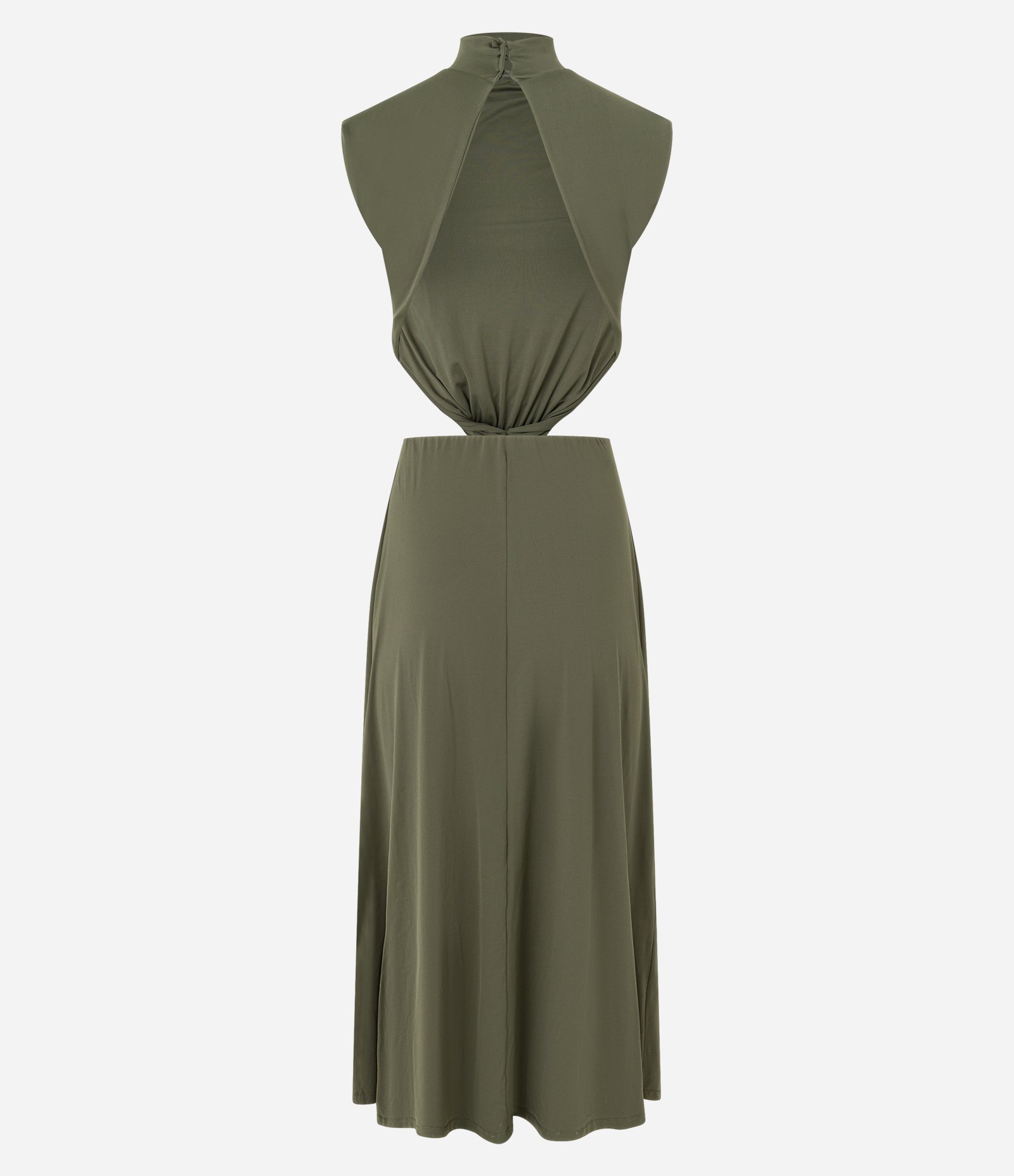 Vestido Longo em Helanca Cut Out com Costas Abertas Verde 5