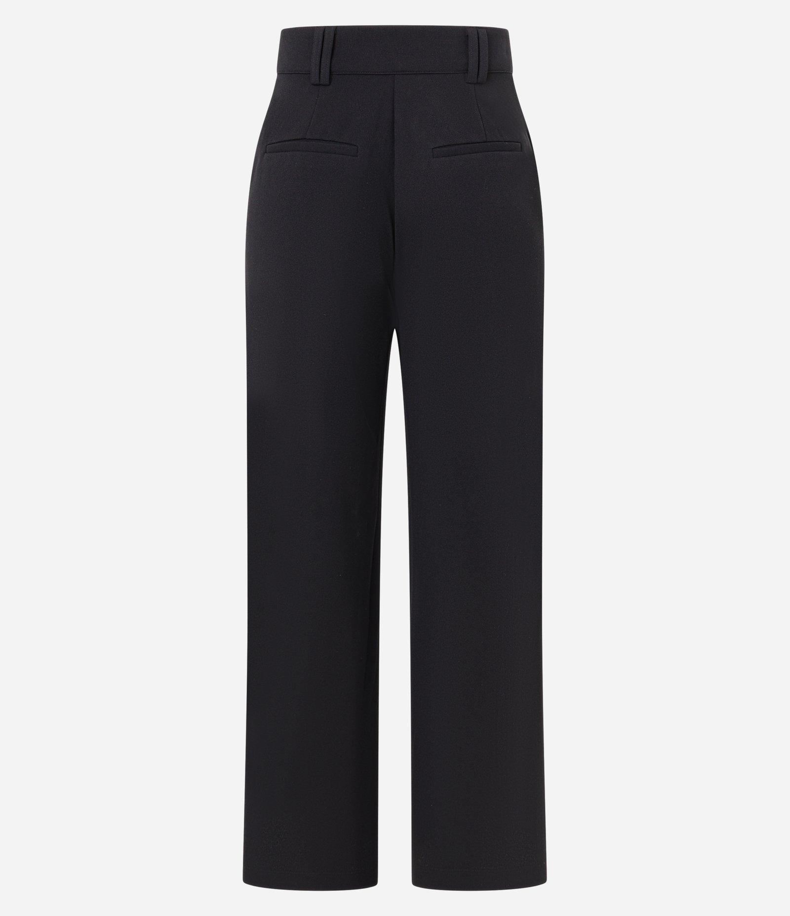 Calça Wide Leg Cintura Alta em Crepe com Pregas no Cós e Botão Preto 6