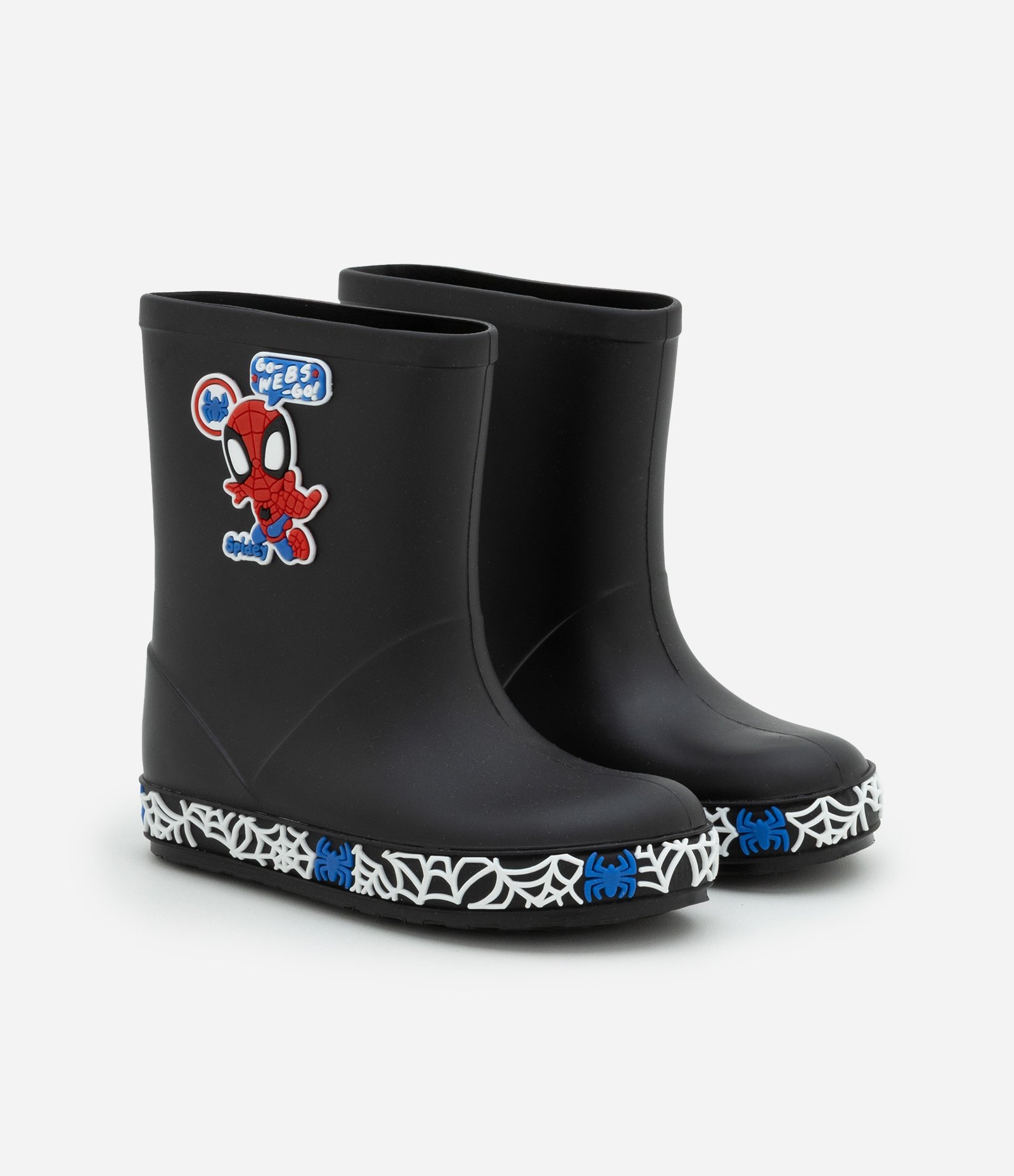 Bota Galocha Infantil com Patch do Spidey - Tam 21 a 28 Preto 1
