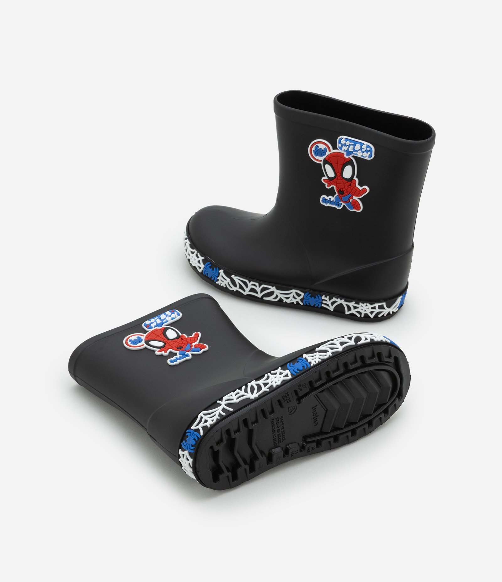 Bota Galocha Infantil com Patch do Spidey - Tam 21 a 28 Preto 2