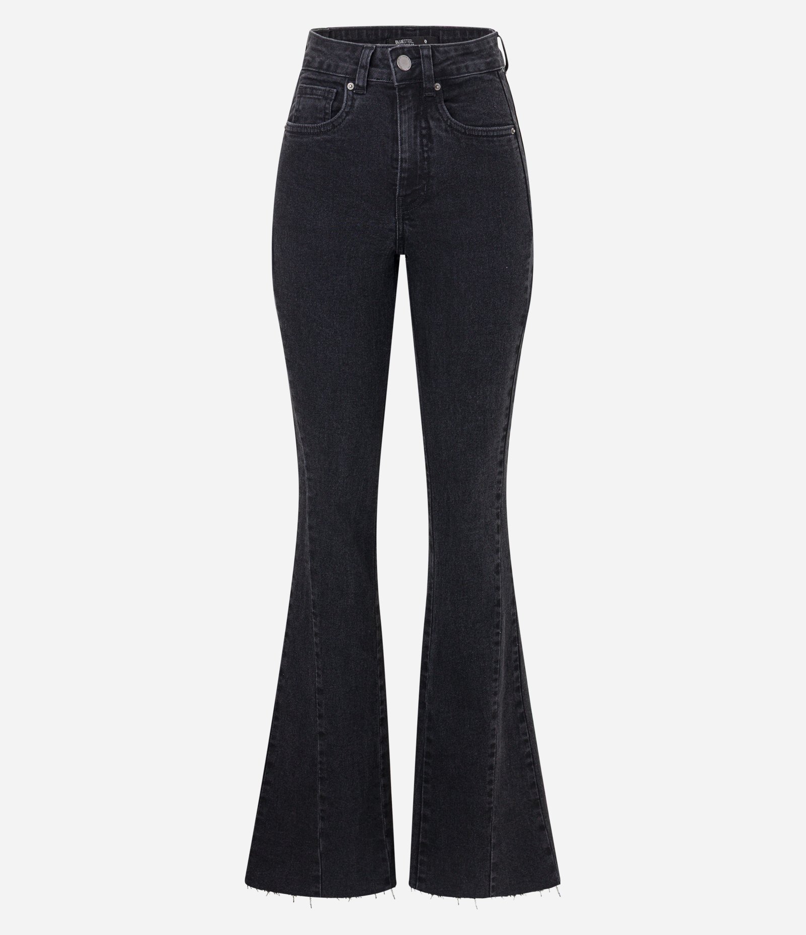 Calça Flare em Jeans com Elastano Preto