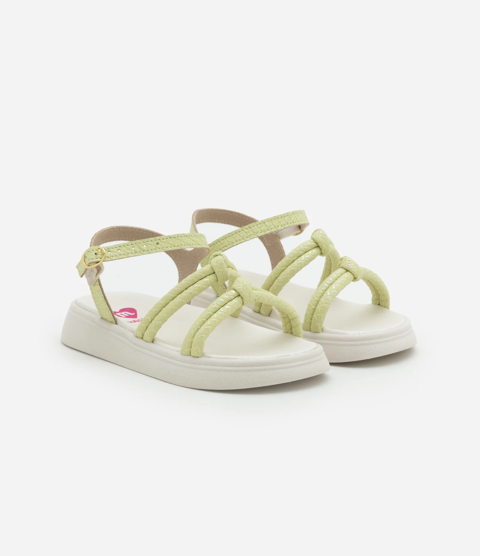 Sandália Infantil em PU com Tiras Trabalhadas - Tam 20 ao 25 Verde 1