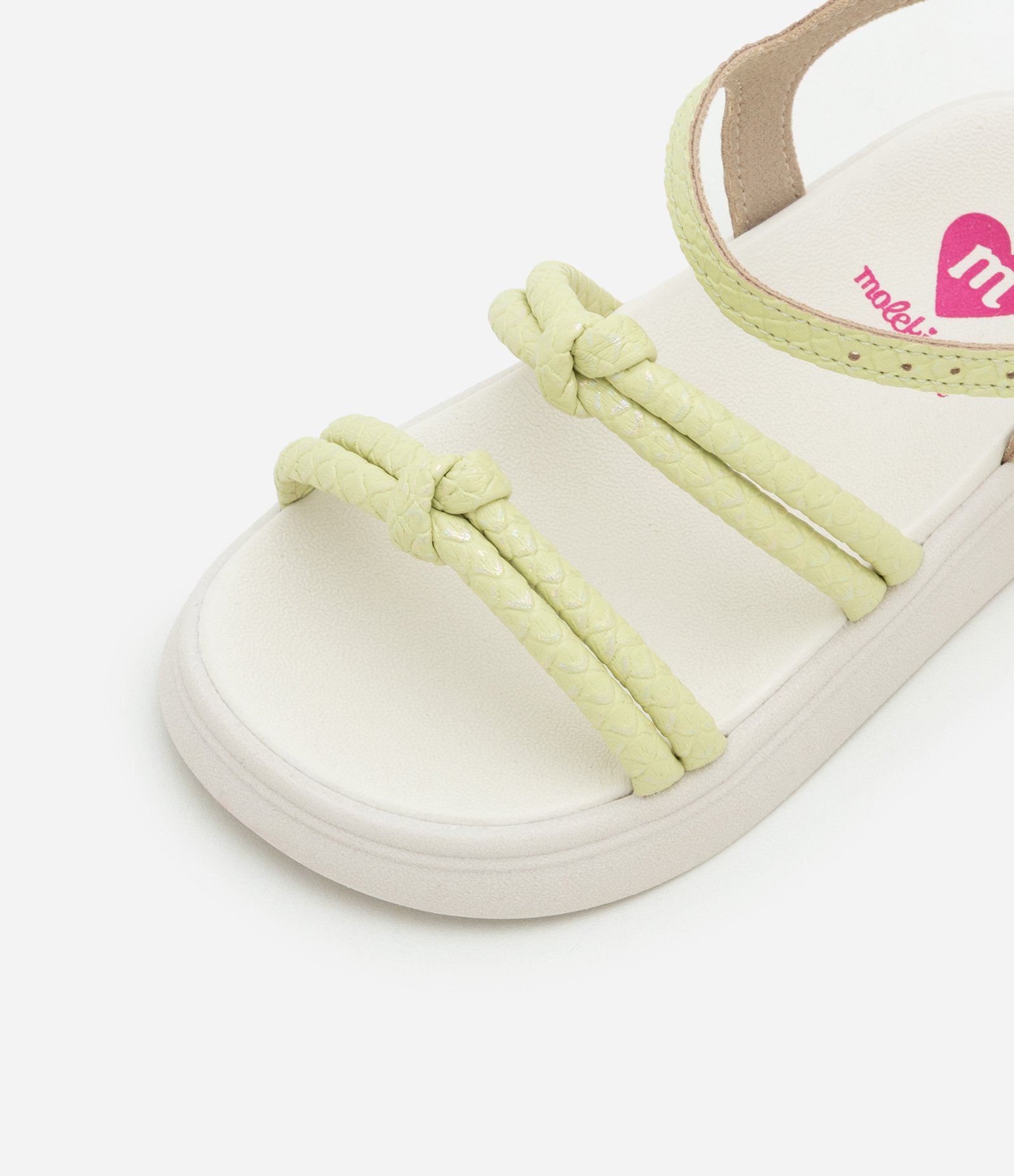 Sandália Infantil em PU com Tiras Trabalhadas - Tam 20 ao 25 Verde 4