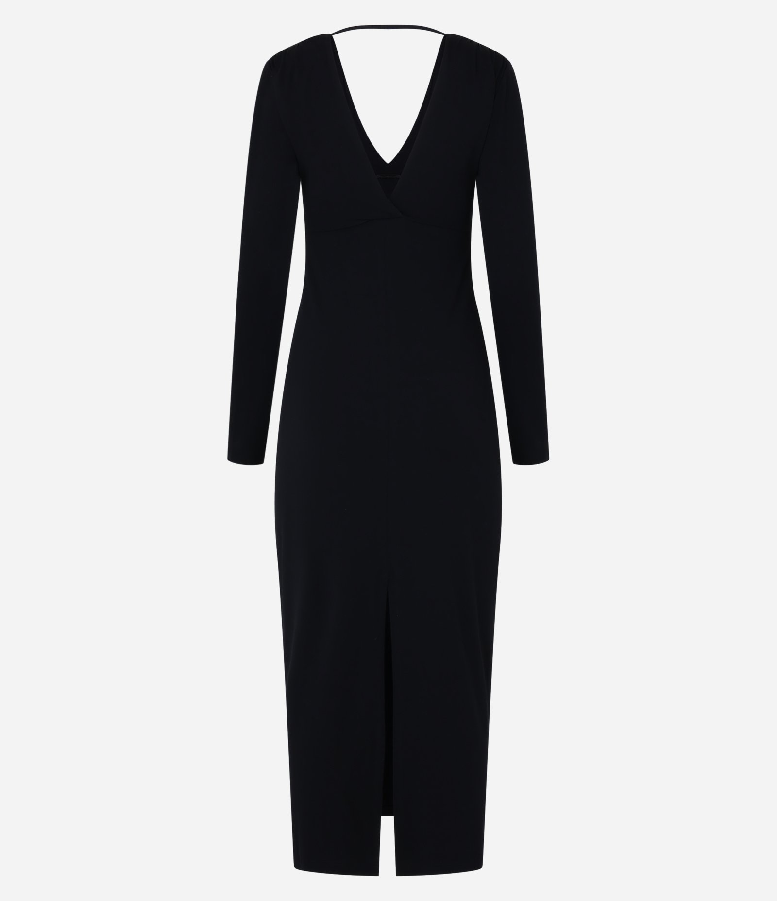 Vestido Long Midi em Viscose e Manga Longa Preto 7