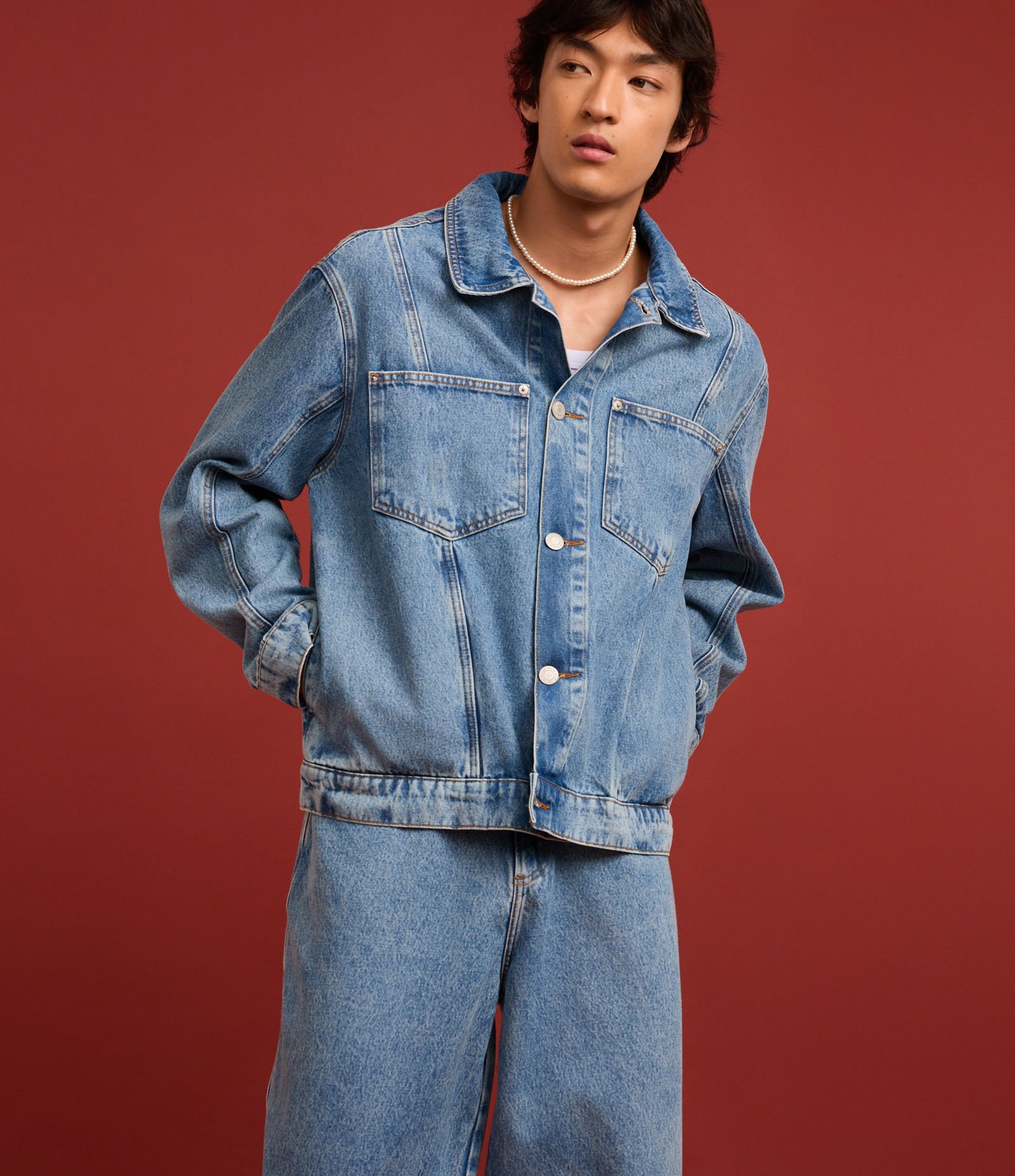 Jaqueta Trucker Boxy em Jeans Vintage Azul 4