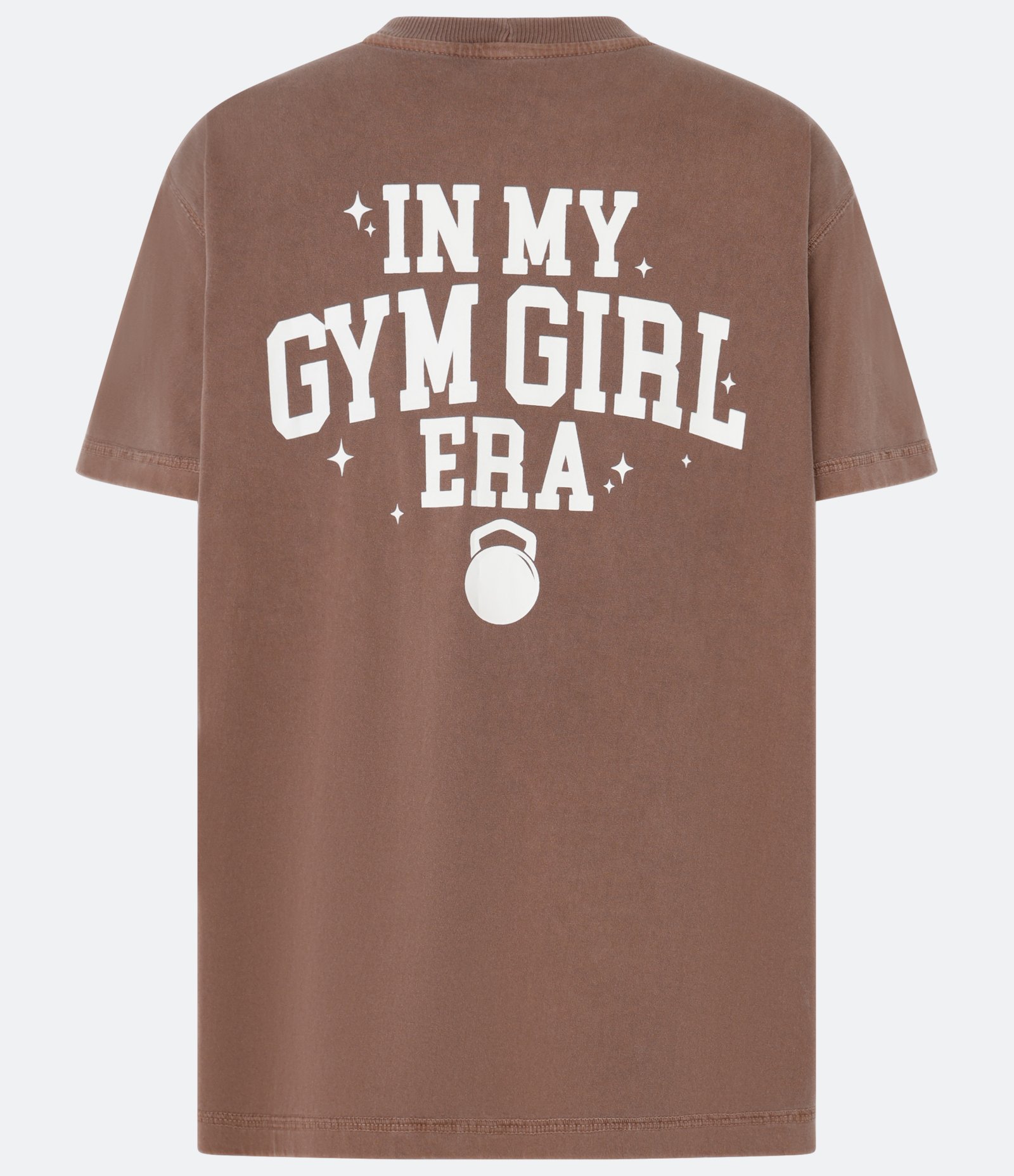 Camiseta Oversized Esportiva em Algodão Estonado com Estampa Gym Girl Marrom 5