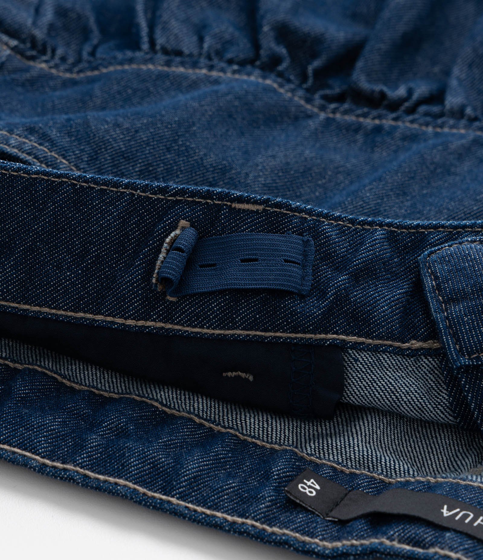 Saia Balonê Curta com Pala em Jeans Curve & Plus Size Azul 10