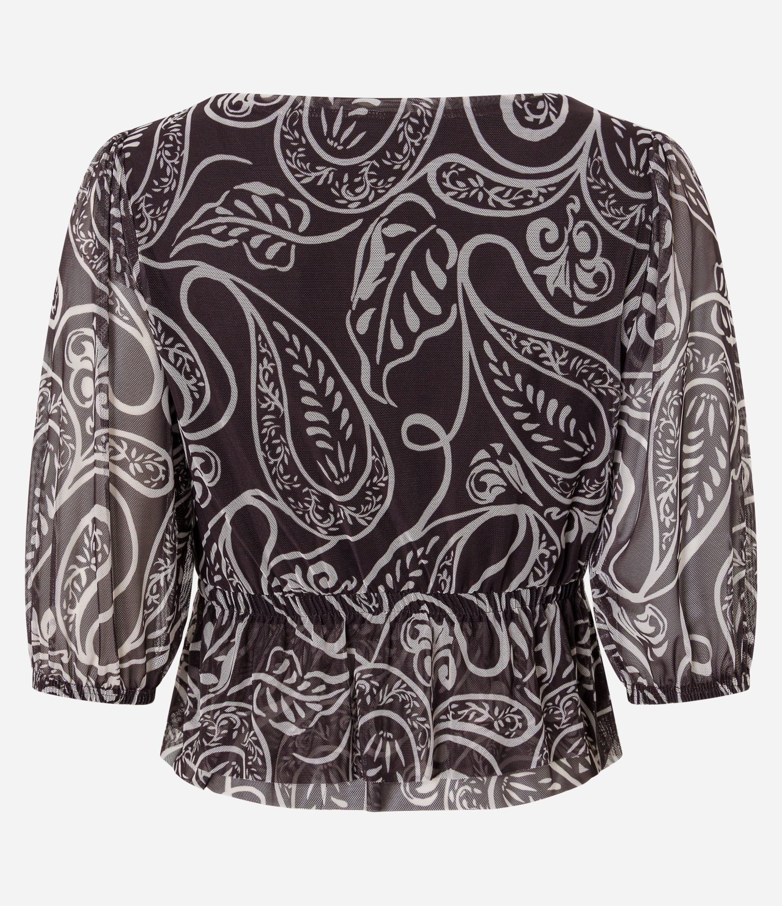 Blusa em Tule Texturizado com Estampa Floral Marrom 8