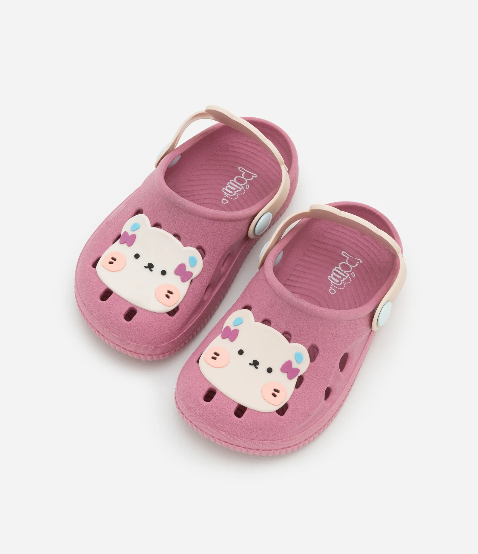 Sandália Babuche Infantil com Patch Ursinho - Tam 24 a 33 Rosa 1