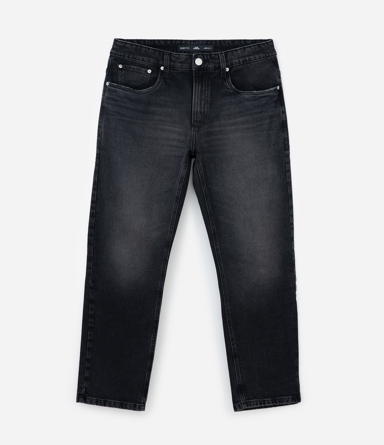 Calça Slim Cropped em Jeans Preto 5