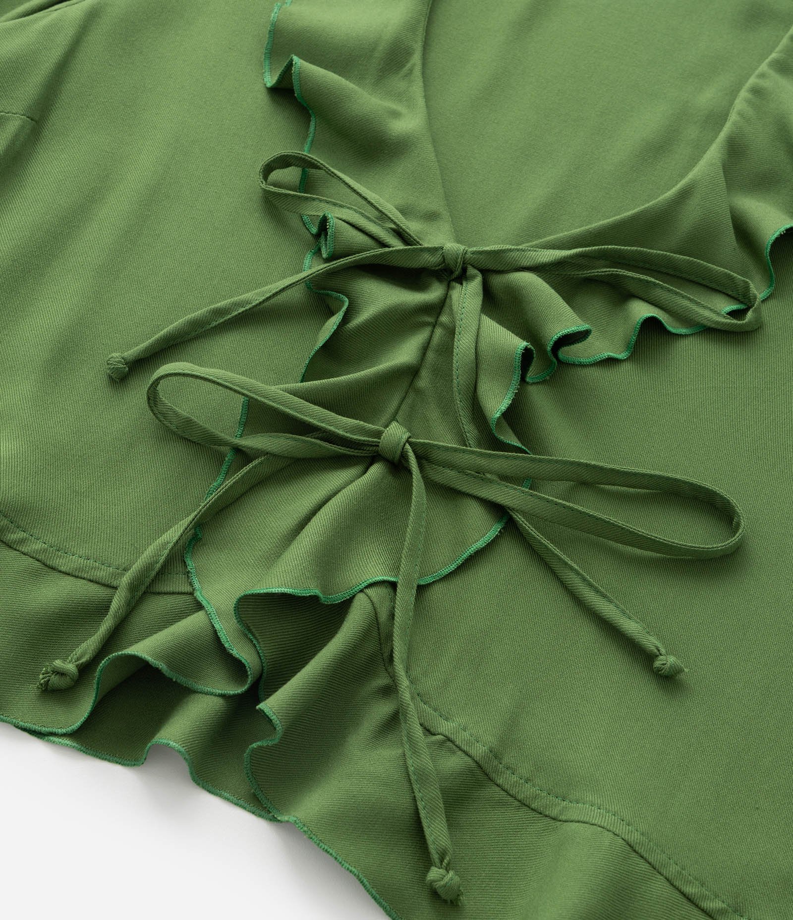 Blusa com Amarração Babados e Manga Sino Curve & Plus Size Verde 8