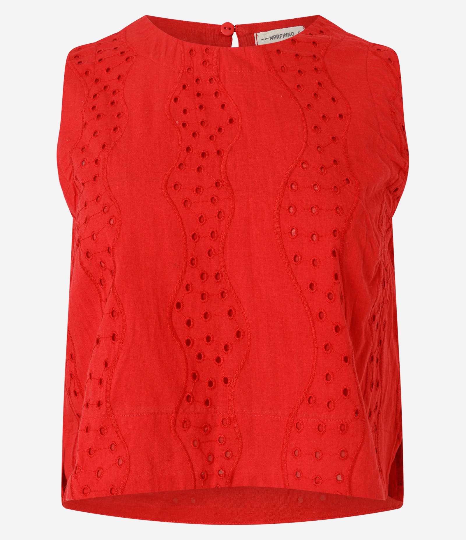 Blusa em Laise com Gola Redonda e Bordado Vazado Vermelho 5