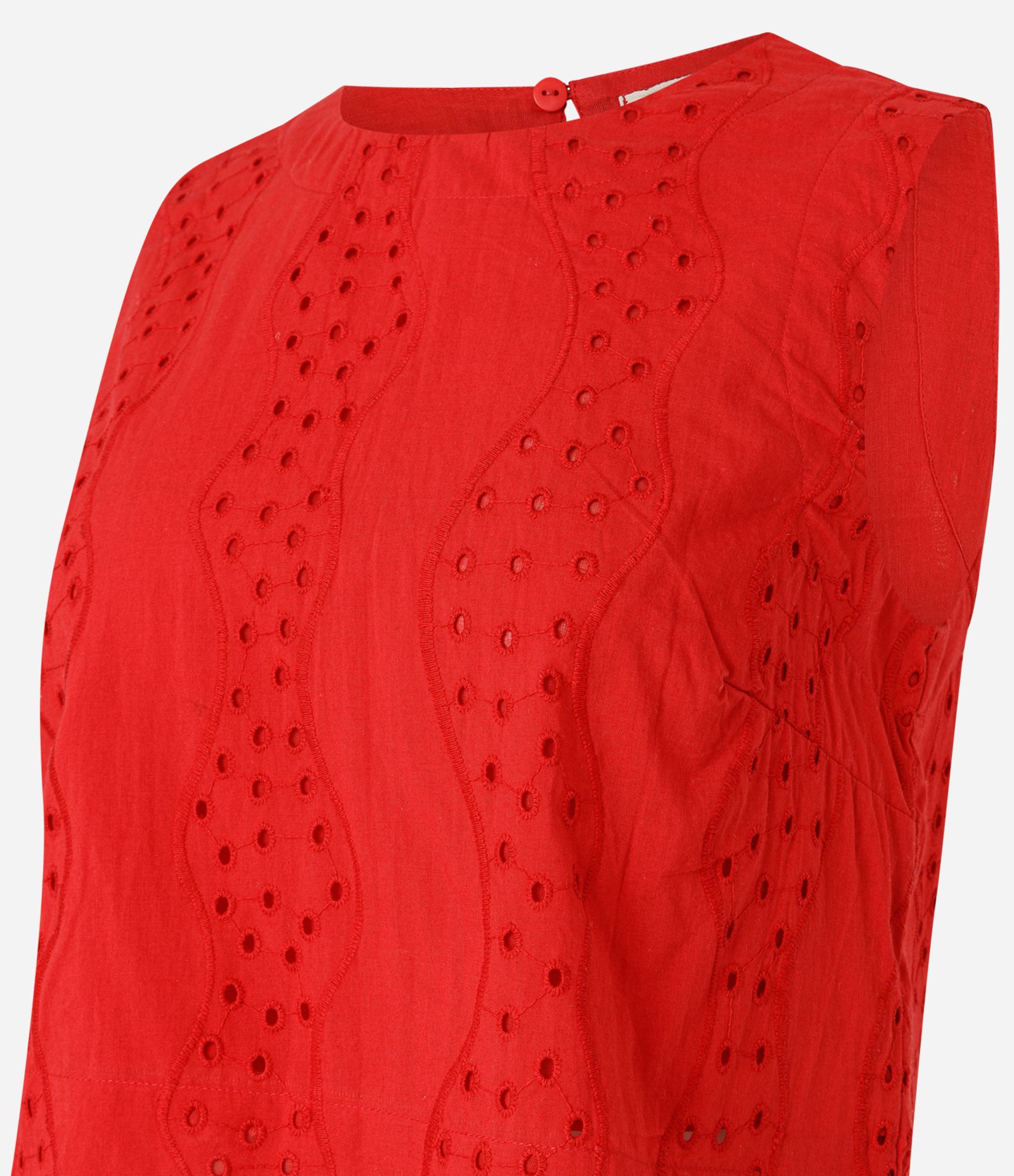 Blusa em Laise com Gola Redonda e Bordado Vazado Vermelho 6