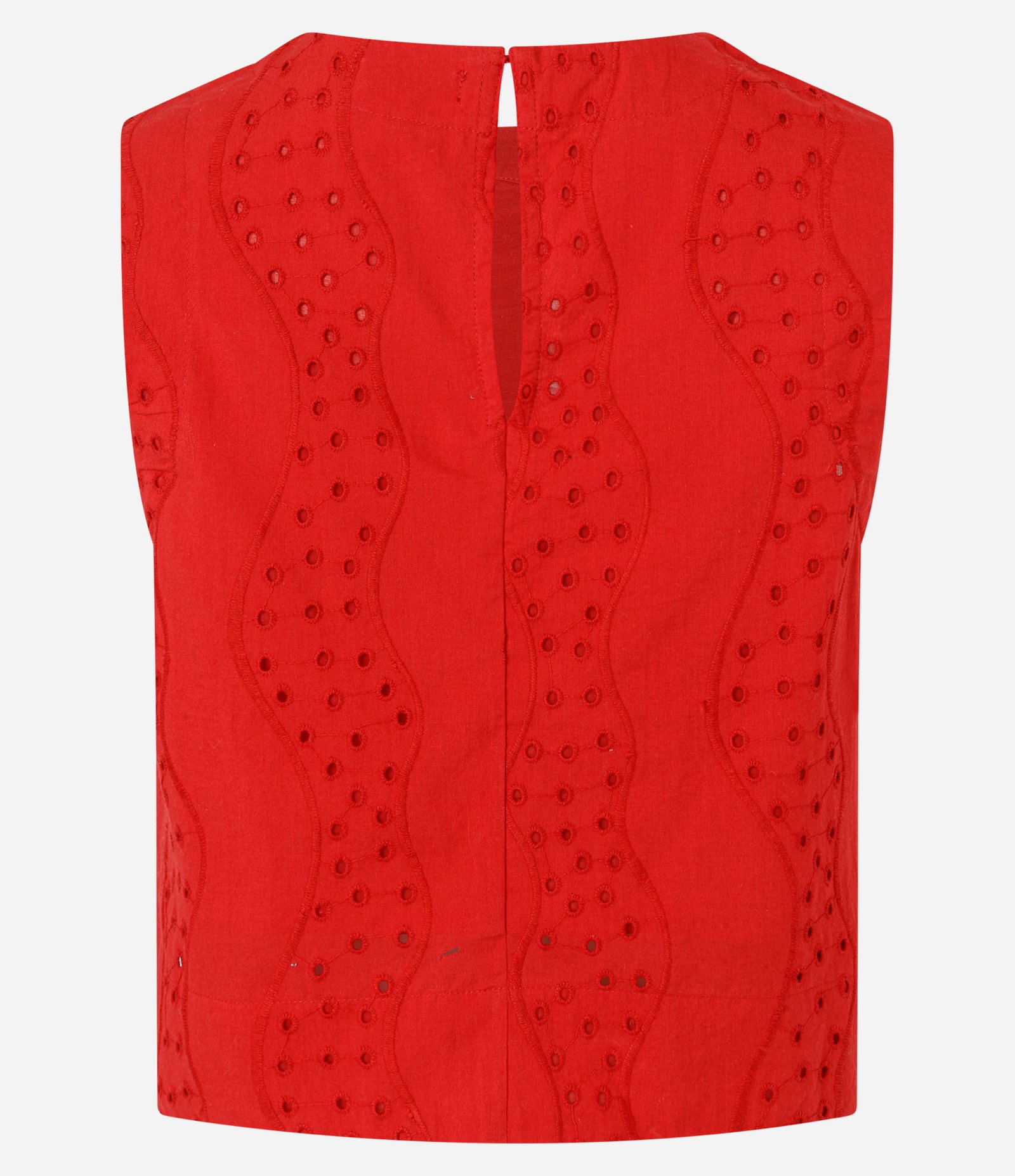 Blusa em Laise com Gola Redonda e Bordado Vazado Vermelho 7