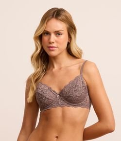 Sutiã Sem Bojo e Com Aro em Renda Floral