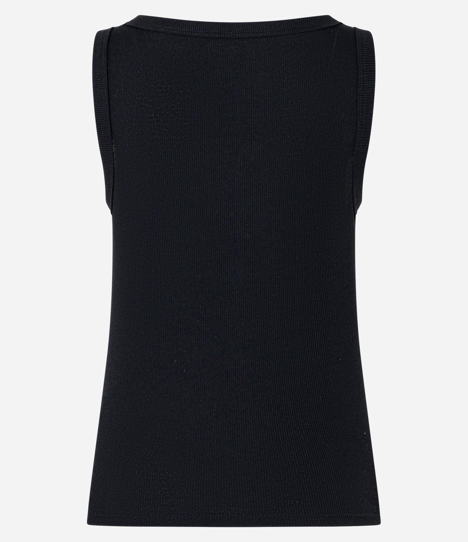 Blusa Regata em Ribana com Meia Vista de Botões Preto 7