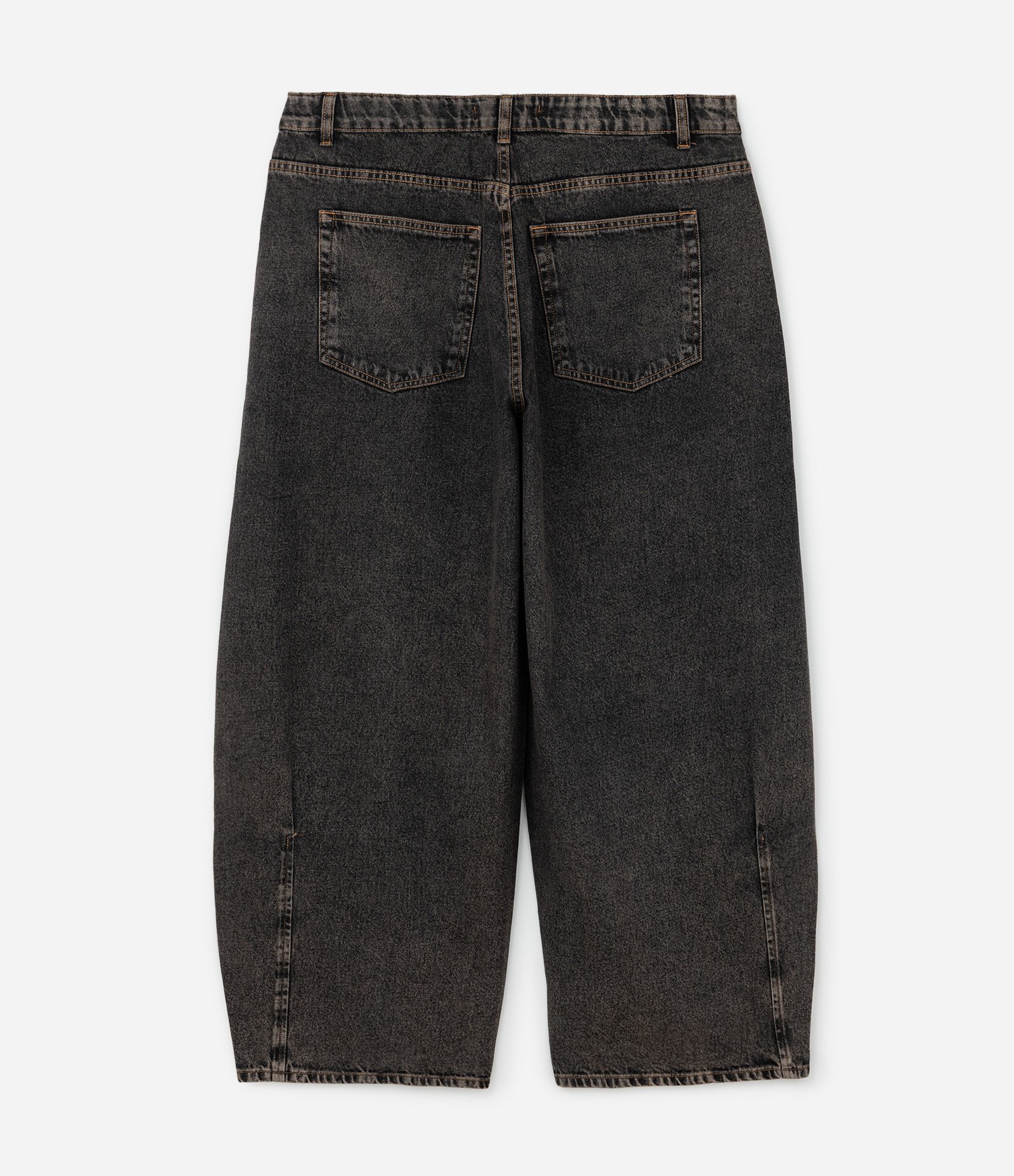 Calça Barrel em Jeans com Lavagem Dirty Curve & Plus Size Preto 8