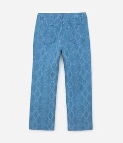 Calça Reta em Jeans com Estampa de Cobra Curve & Plus Size