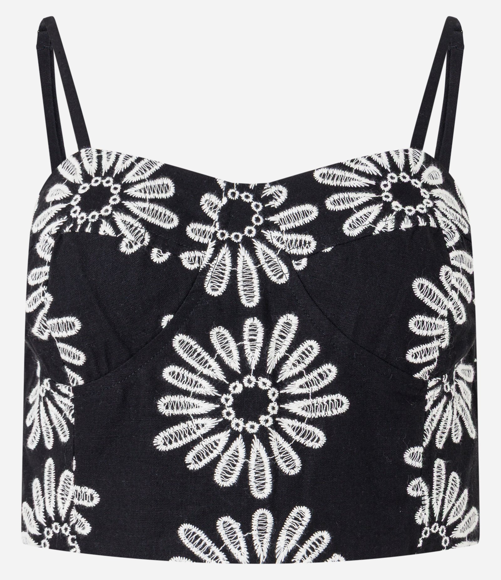 Blusa em Laise com Bordado Floral Preto 5