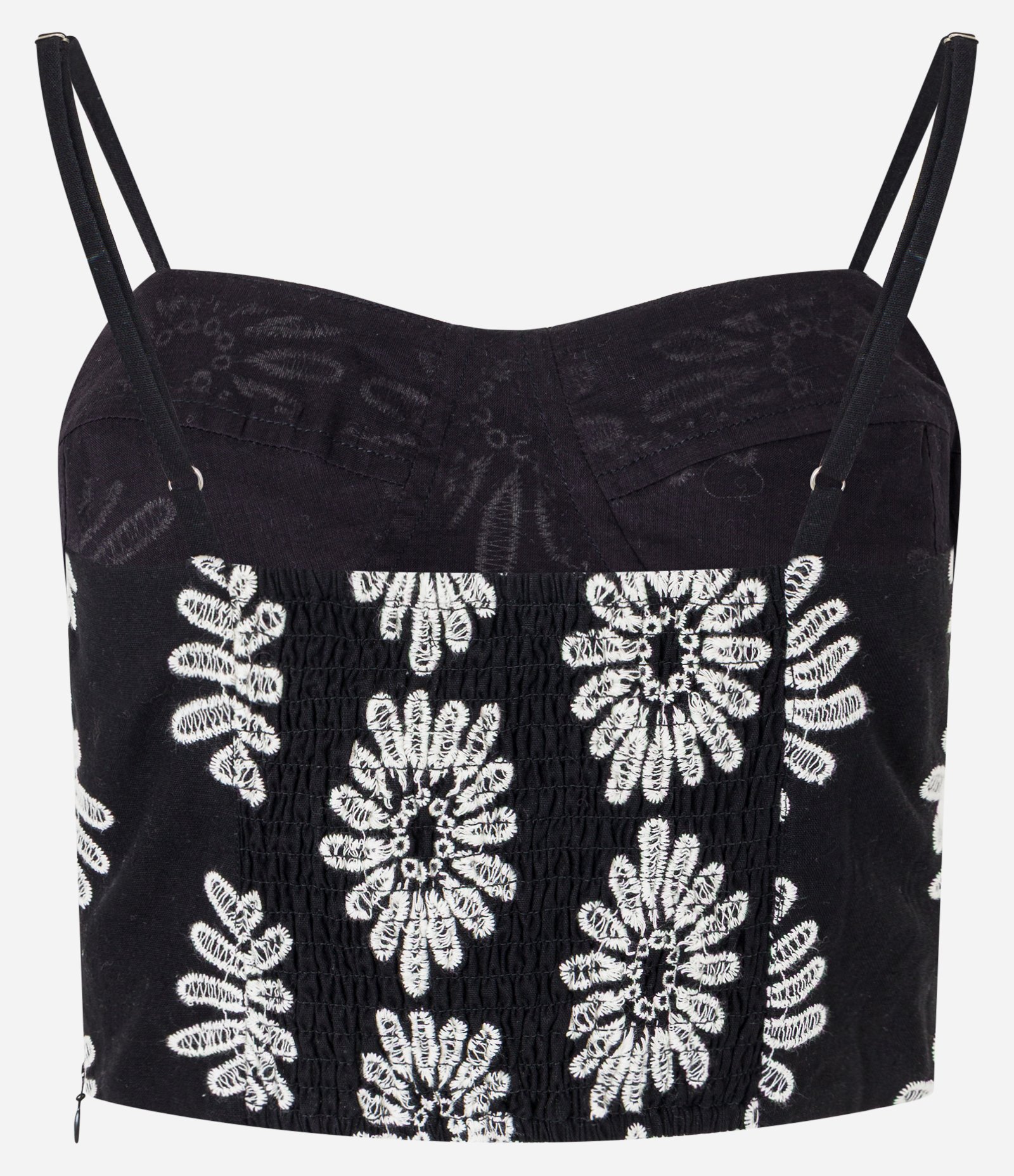 Blusa em Laise com Bordado Floral Preto 7
