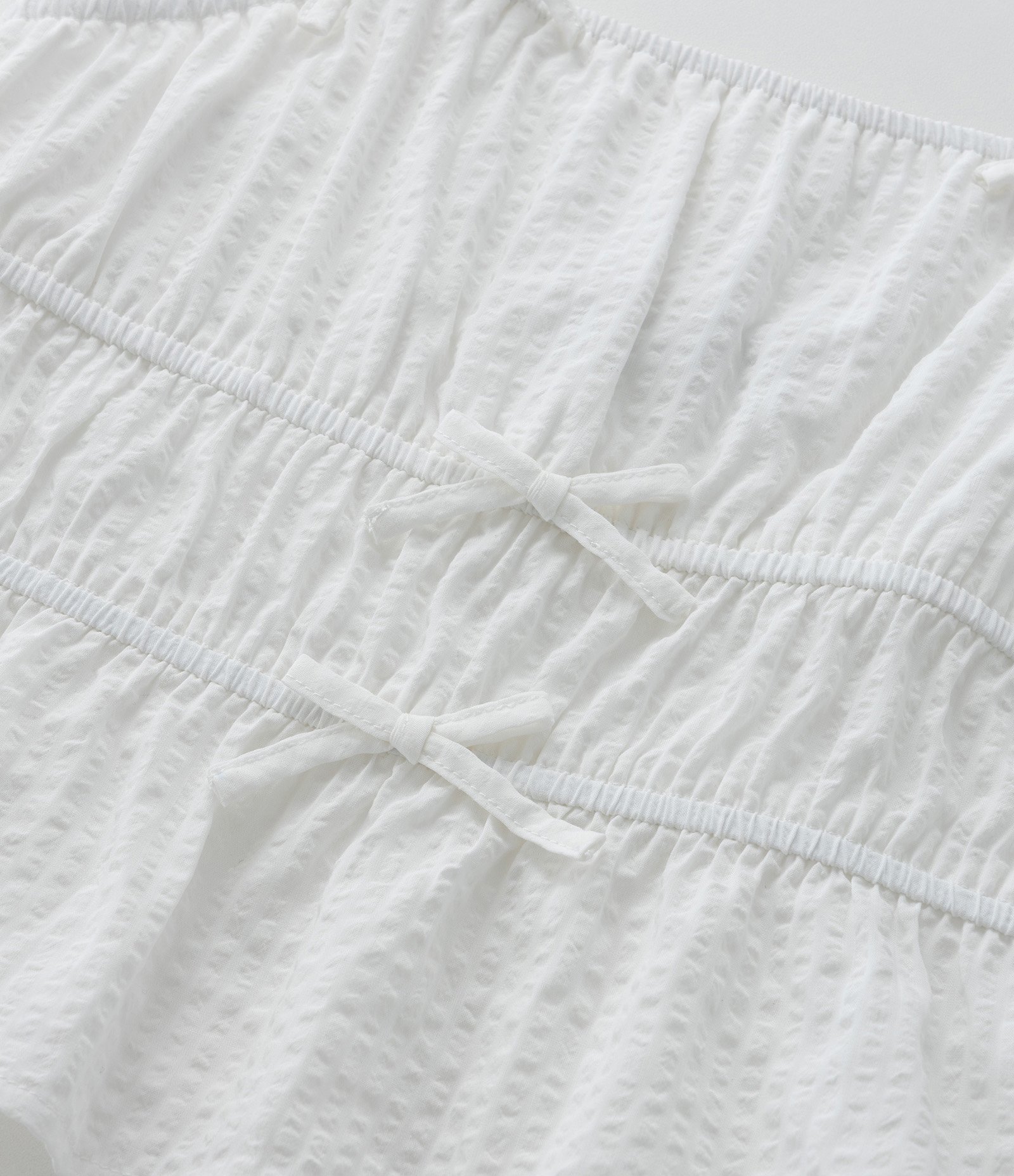 Blusa Infantil em Tricoline com Lacinhos - Tam 5 a 14 Anos Branco 5