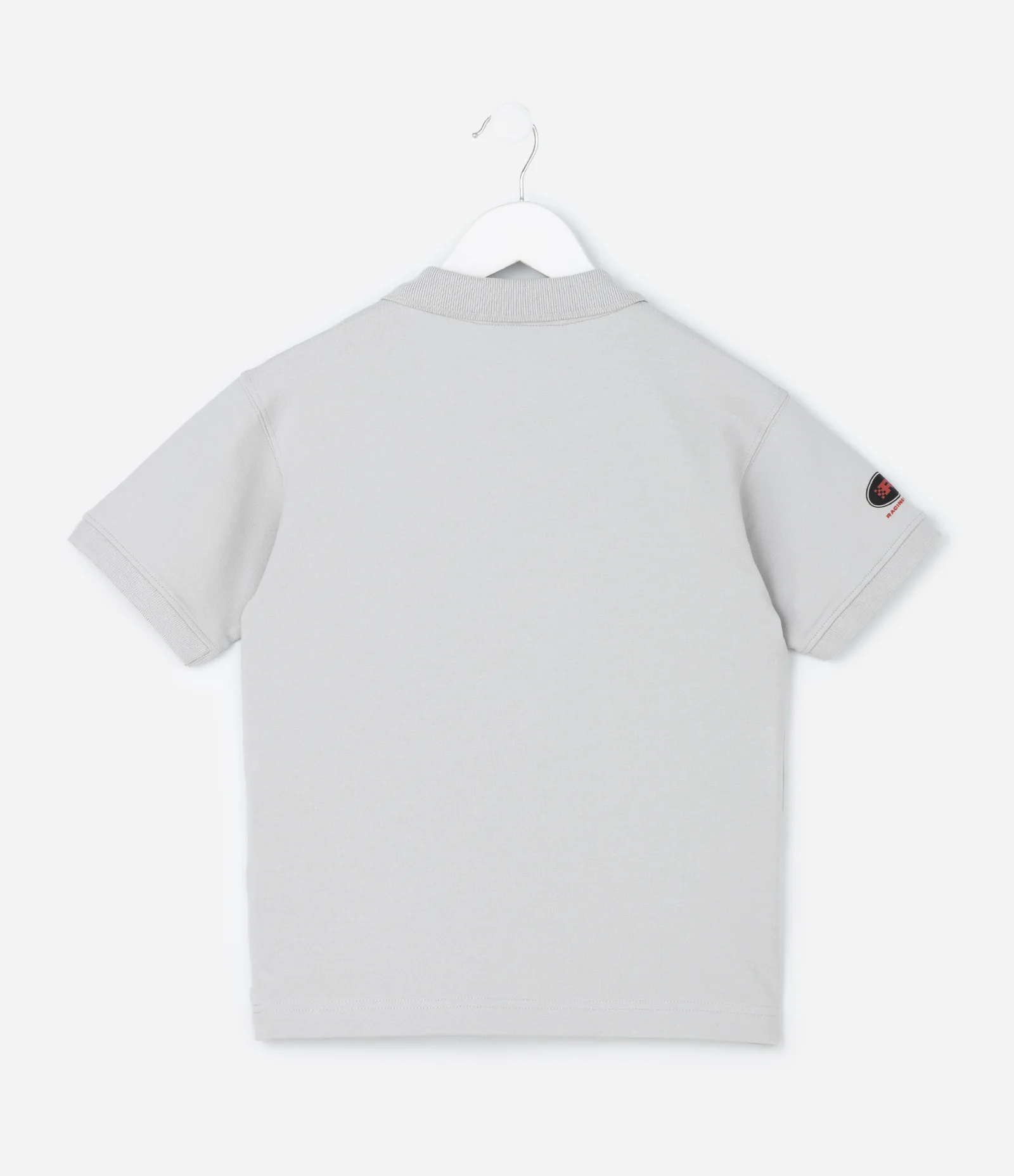 Camiseta Polo Infantil em Moletom com Estampa de Automobilismo - Tam 5 a 14 Anos Cinza 2