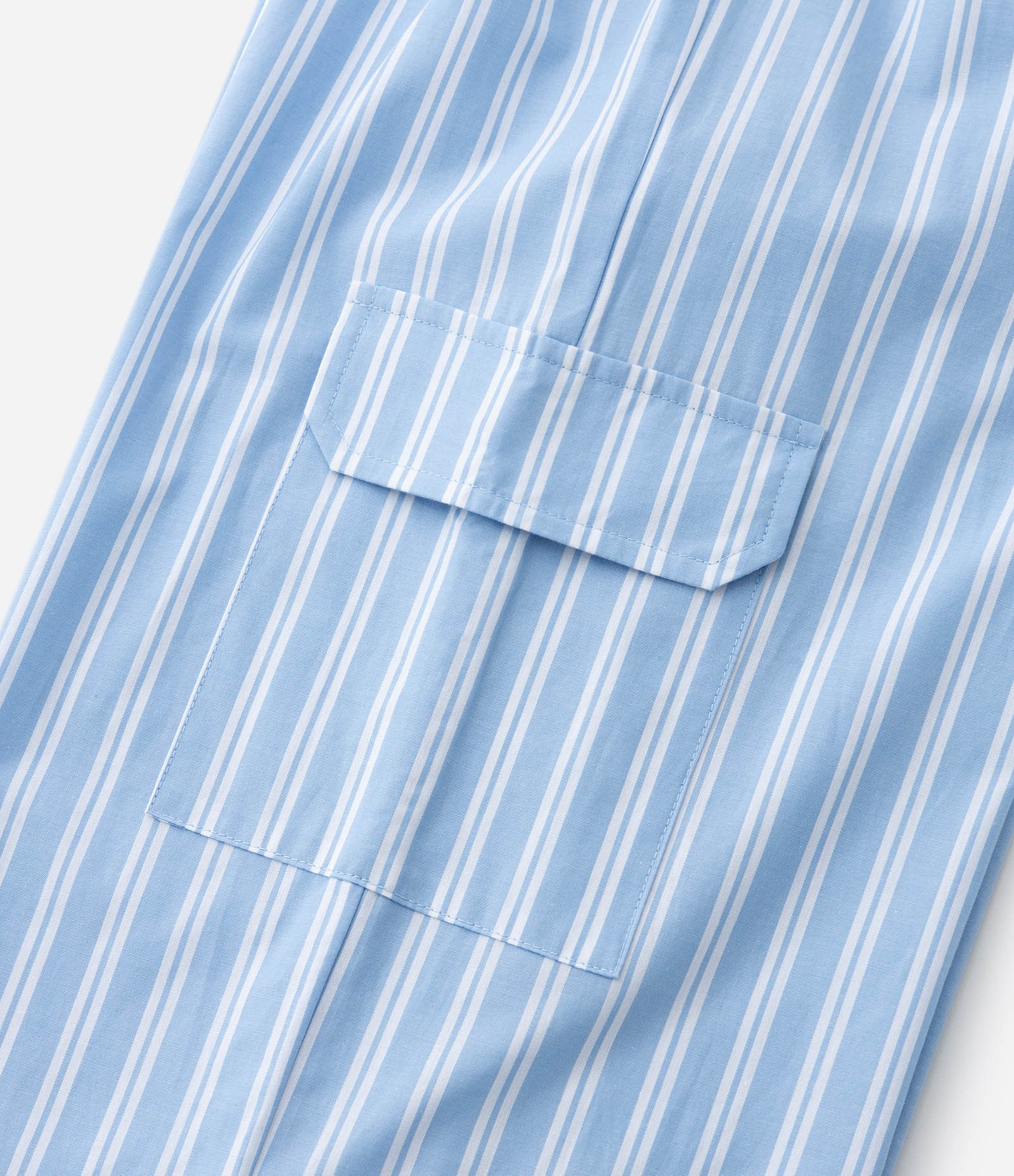 Calça Infantil em Tricoline com Estampa Listrada e Bolsos - Tam 5 a 14 Anos Azul 4