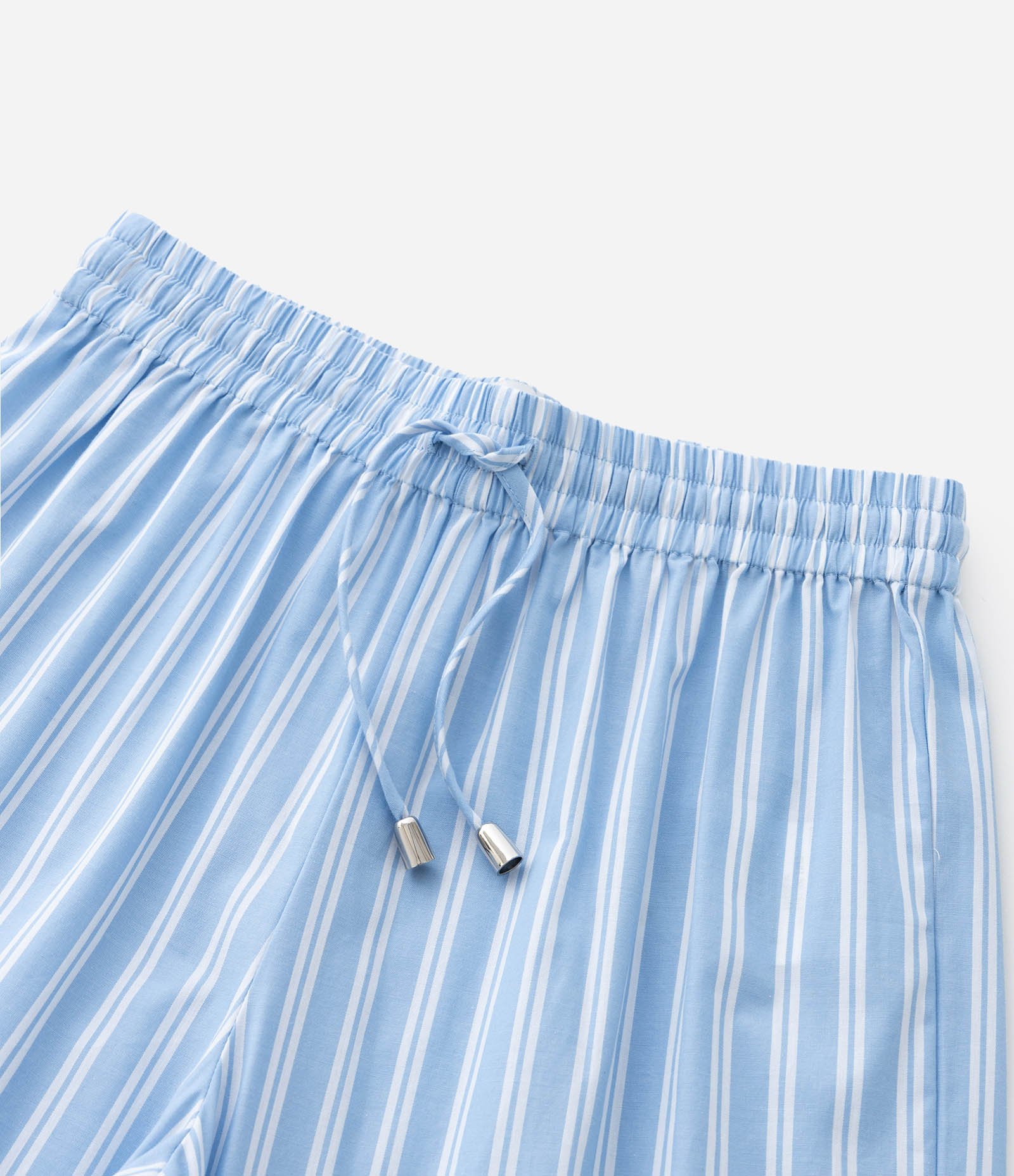 Calça Infantil em Tricoline com Estampa Listrada e Bolsos - Tam 5 a 14 Anos Azul 5