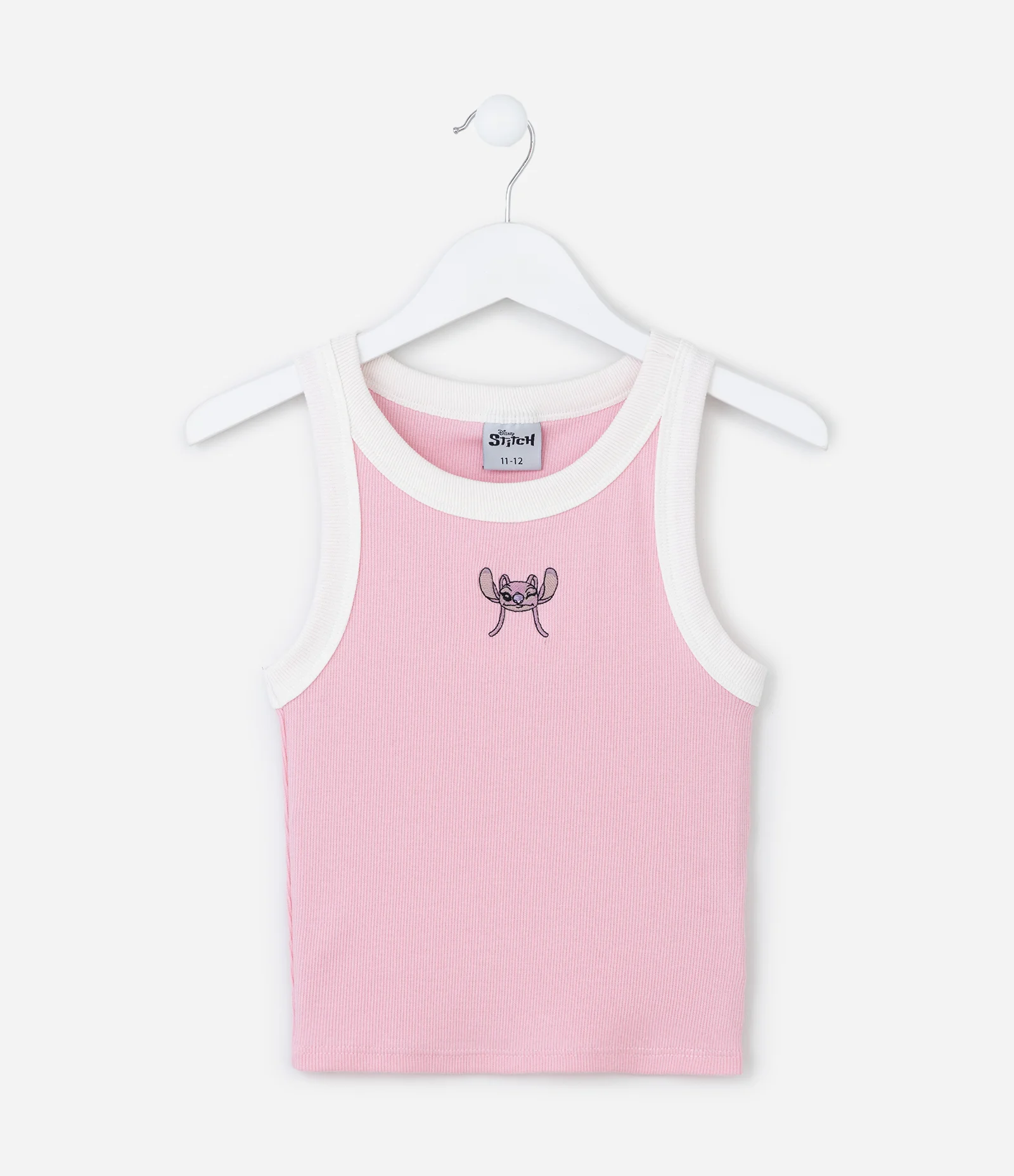 Regata Infantil em Ribana com Bordado da Angel - Tam 5 a 14 Anos Rosa 2