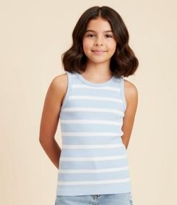 Regata Nadador Infantil com Estampa Listrada - Tam 5 a 14 Anos