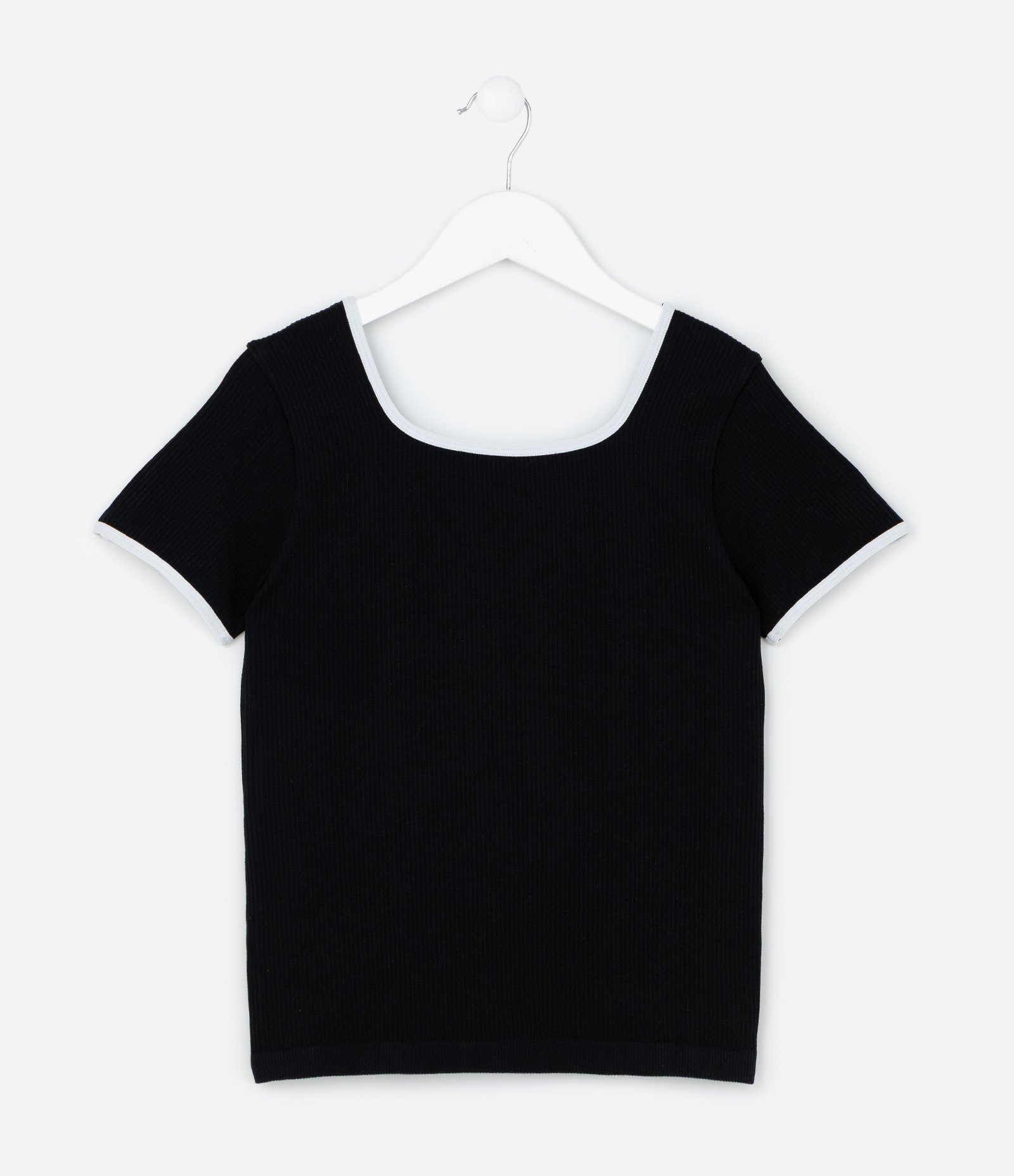 Camiseta Infantil Seamless Canelada - Tam 5 a 14 Anos Preto 2