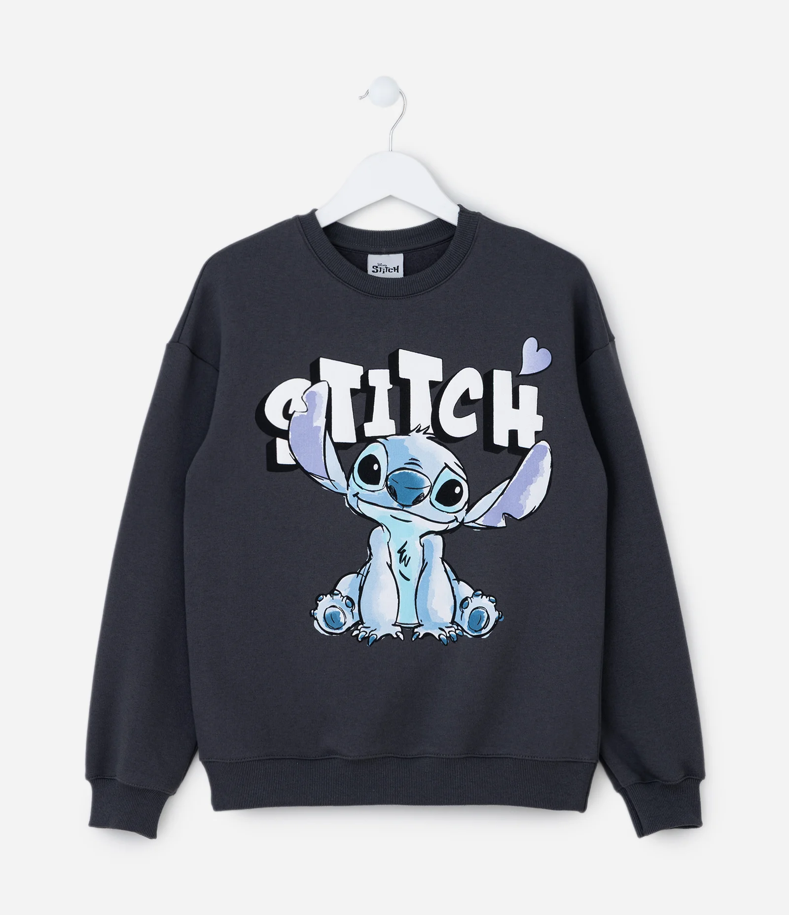 Casaco Infantil em Moletom com Estampa do Stitch - Tam 5 a 14 Anos Cinza Escuro 1