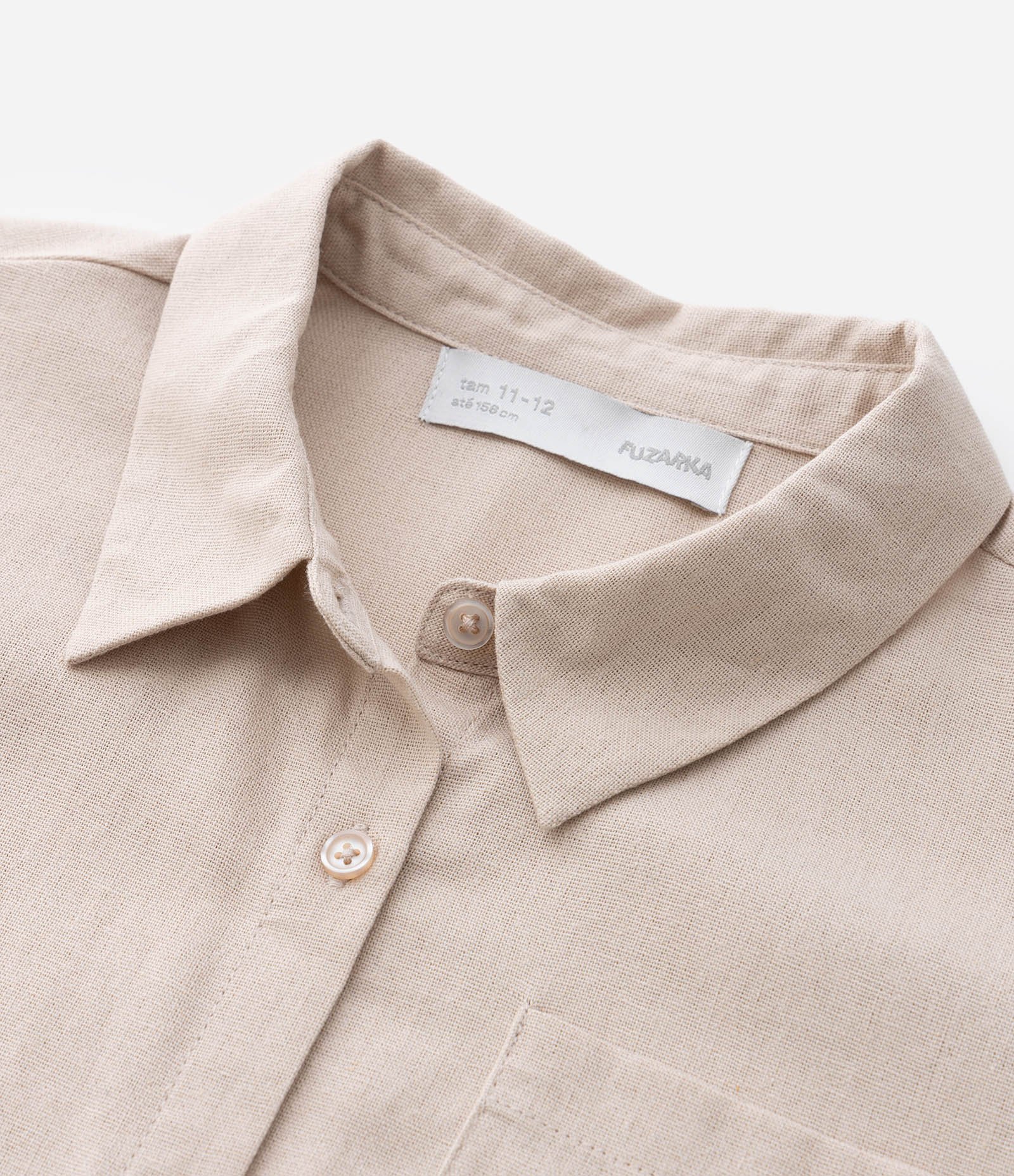 Camisa Infantil com Bolsinho - Tam 5 a 14 Anos Marrom 6