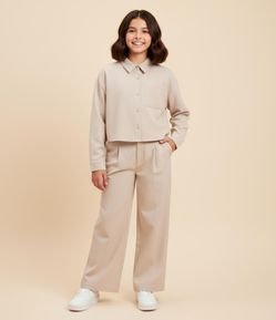 Calça Infantil em Viscolinho com Pregas - Tam 5 a 14 Anos