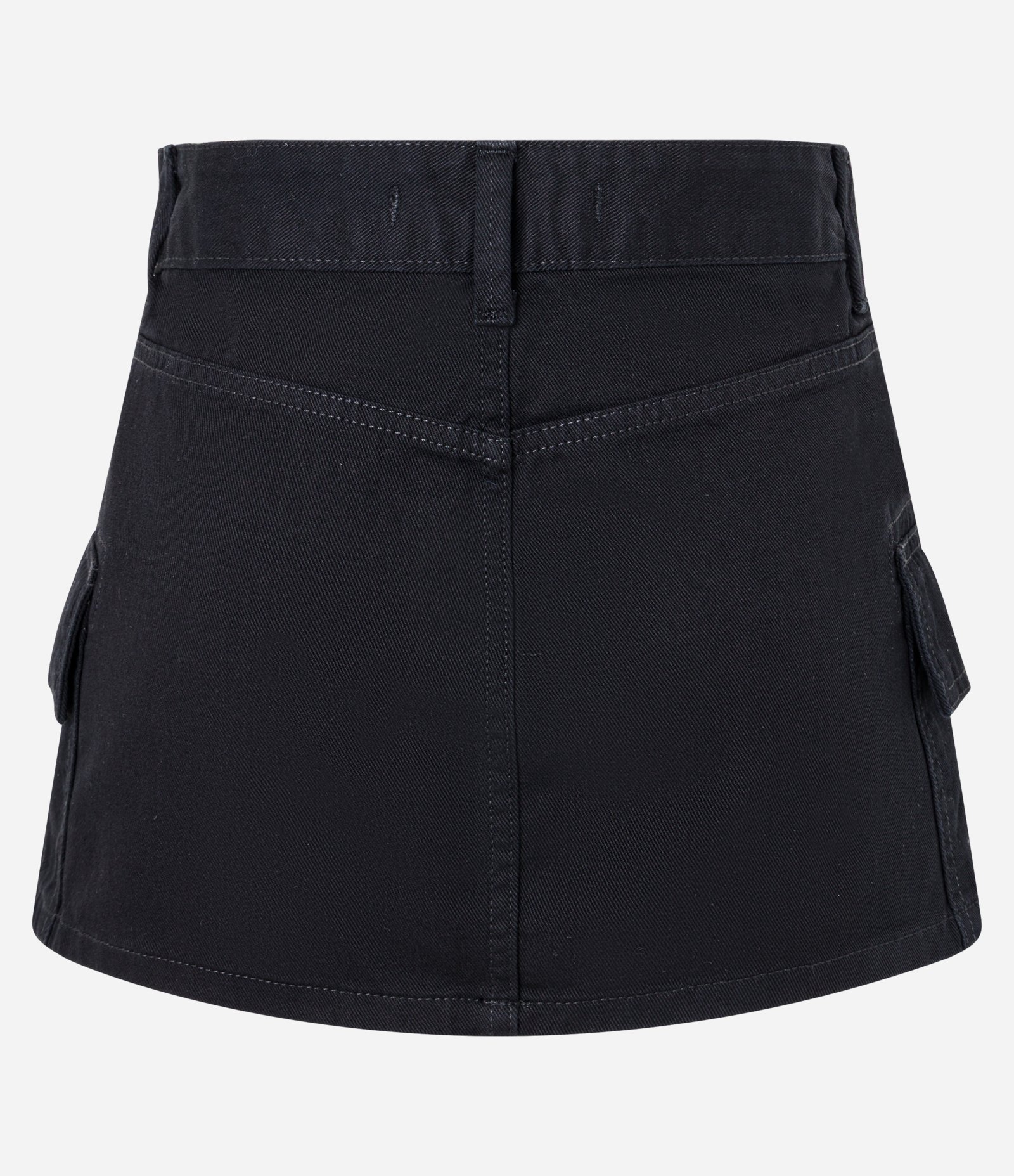 Saia Curta em Jeans com Bolsos Cargo Preto 2