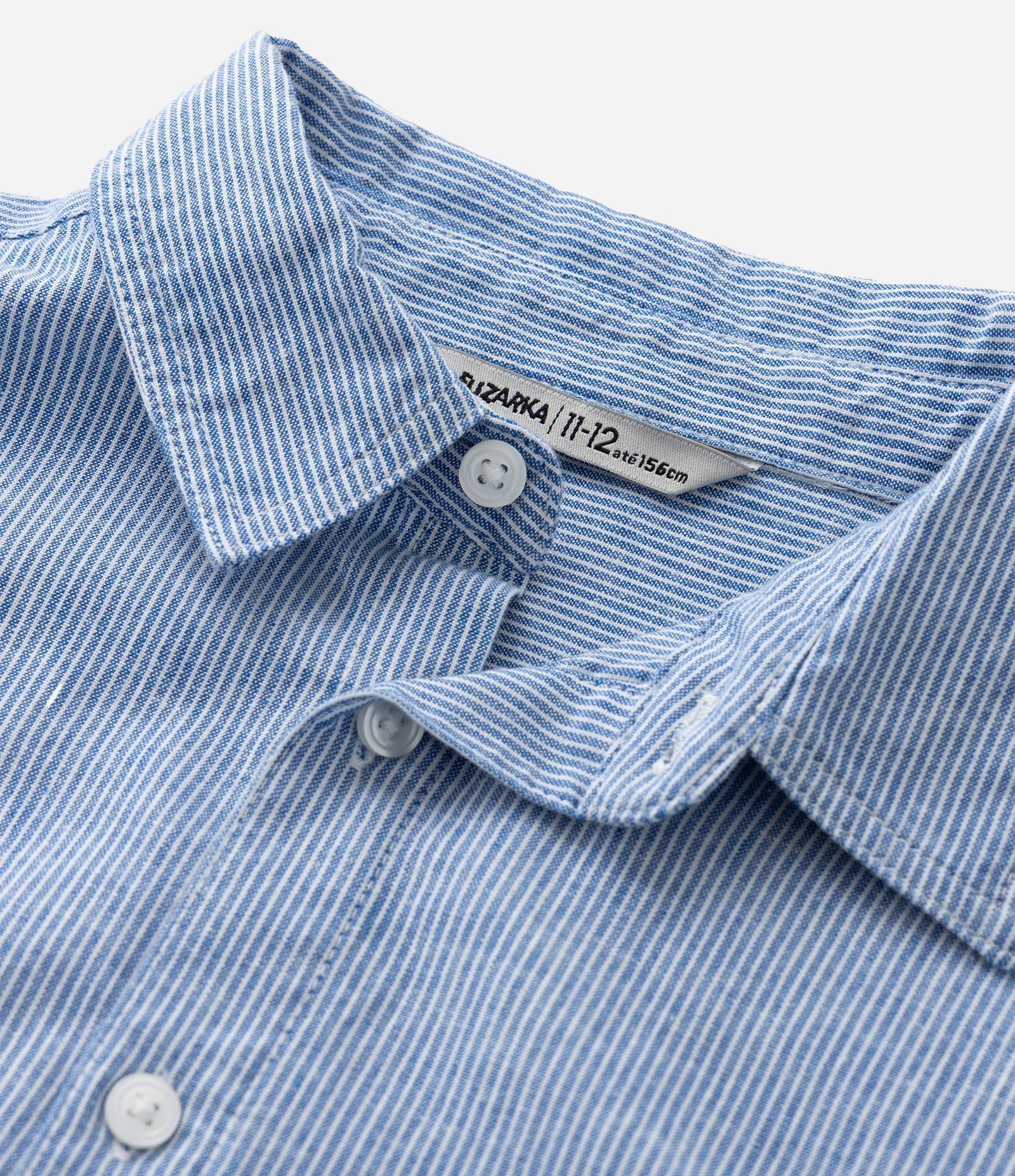 Camisa Infantil com Estampa de Listra e Texturizada - Tam 5 a 14 Anos Azul 5