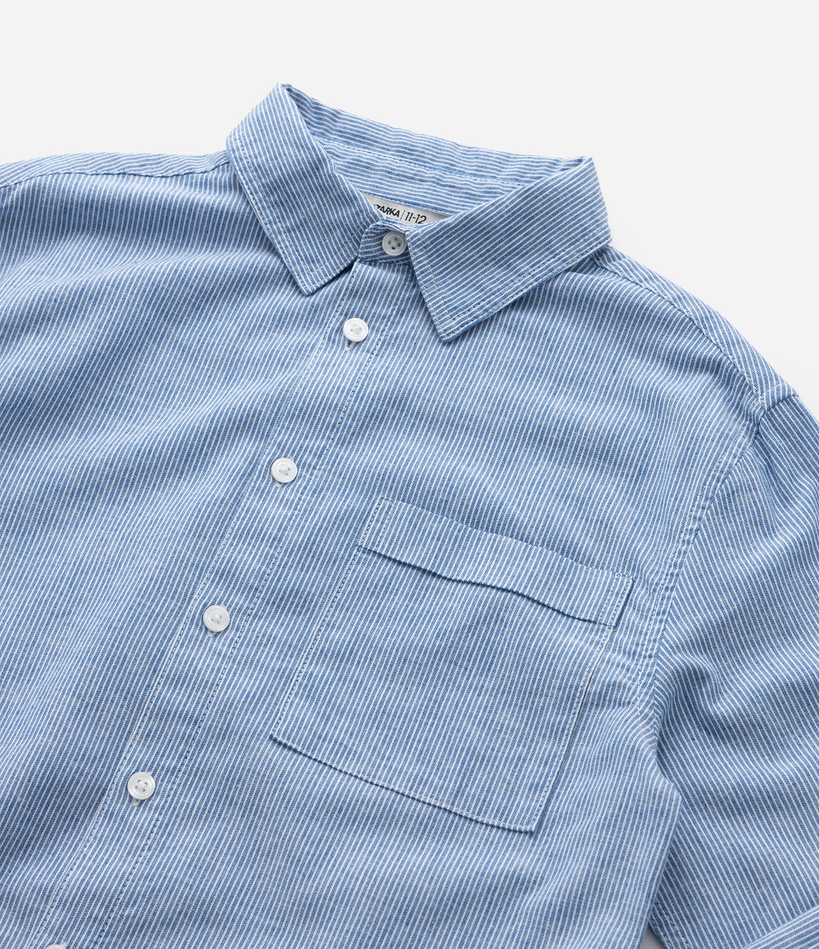 Camisa Infantil com Estampa de Listra e Texturizada - Tam 5 a 14 Anos Azul 7