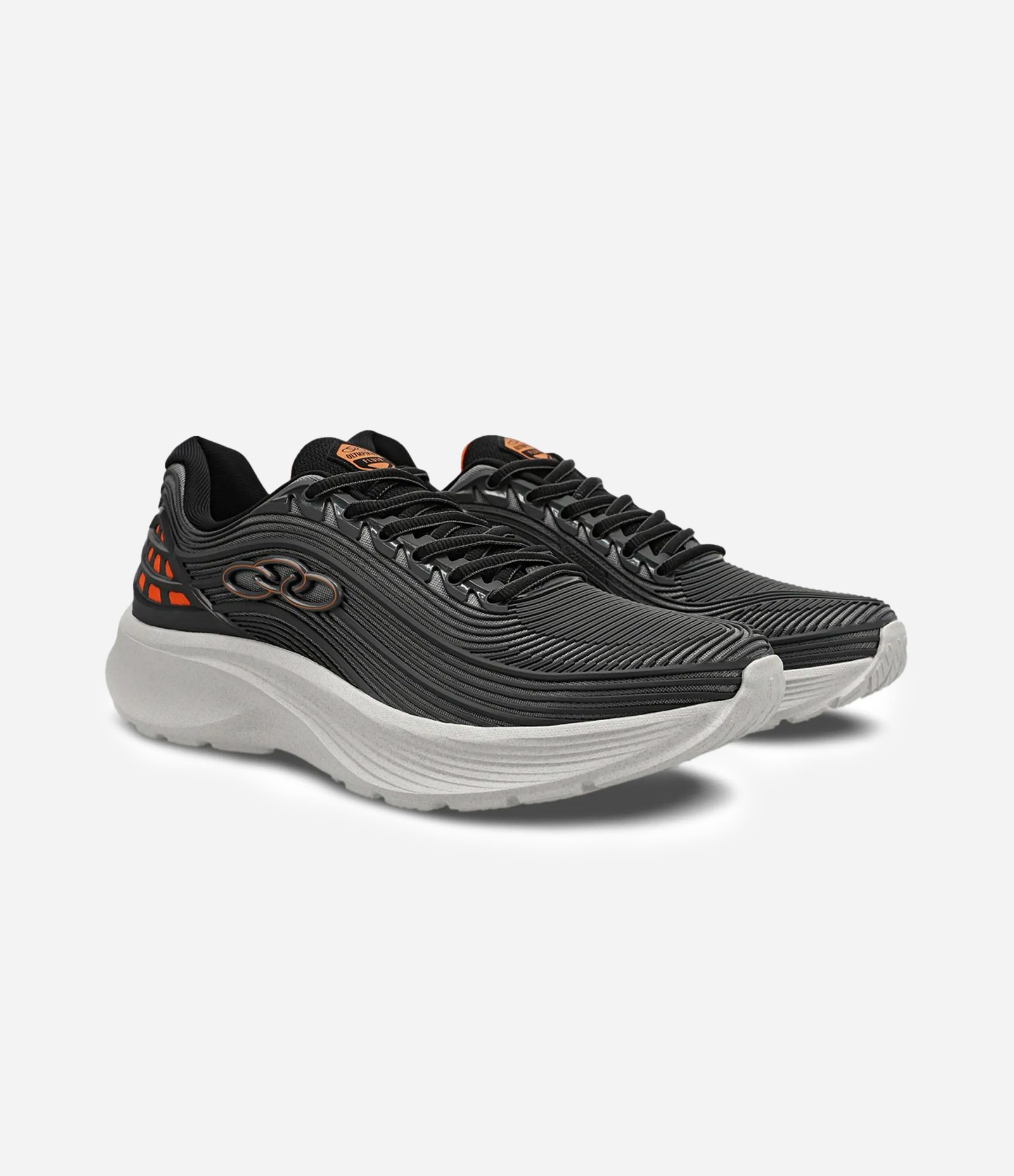 Tênis Olympikus Fluir com Textura Preto/Vermelho 2