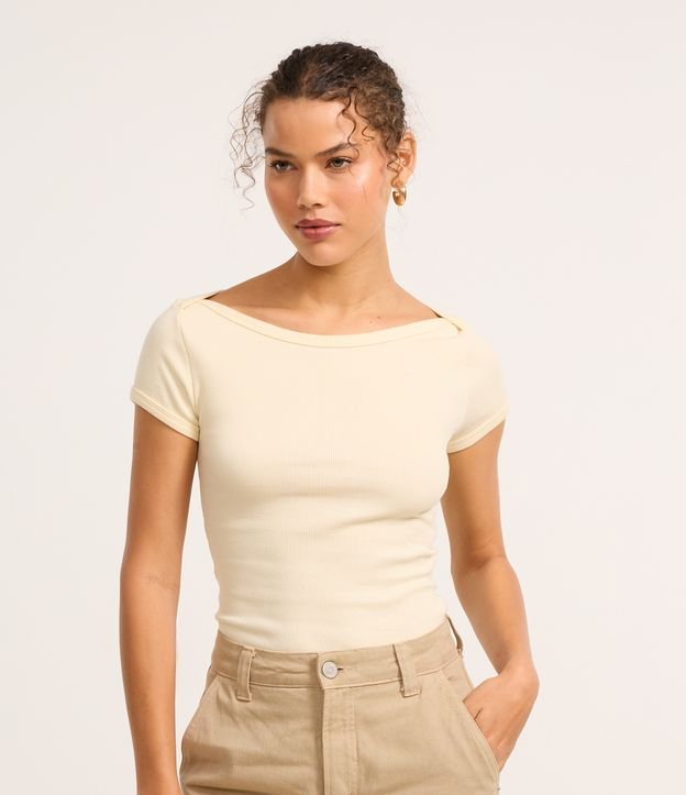 Blusa em Ribana com Manga Curta